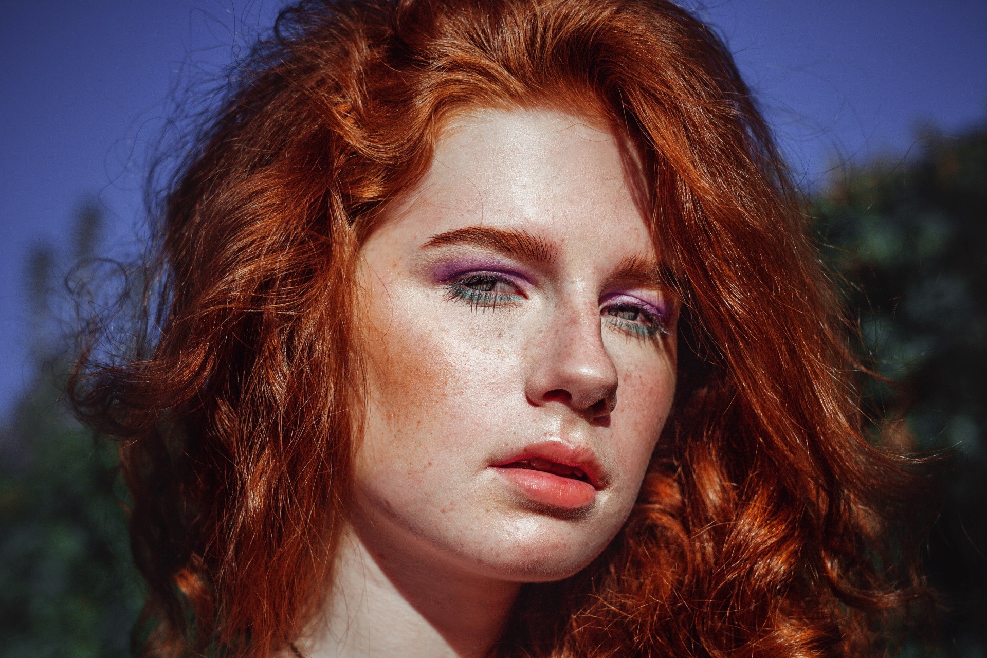 People 1920x1280 freckles women face women outdoors outdoors model redhead