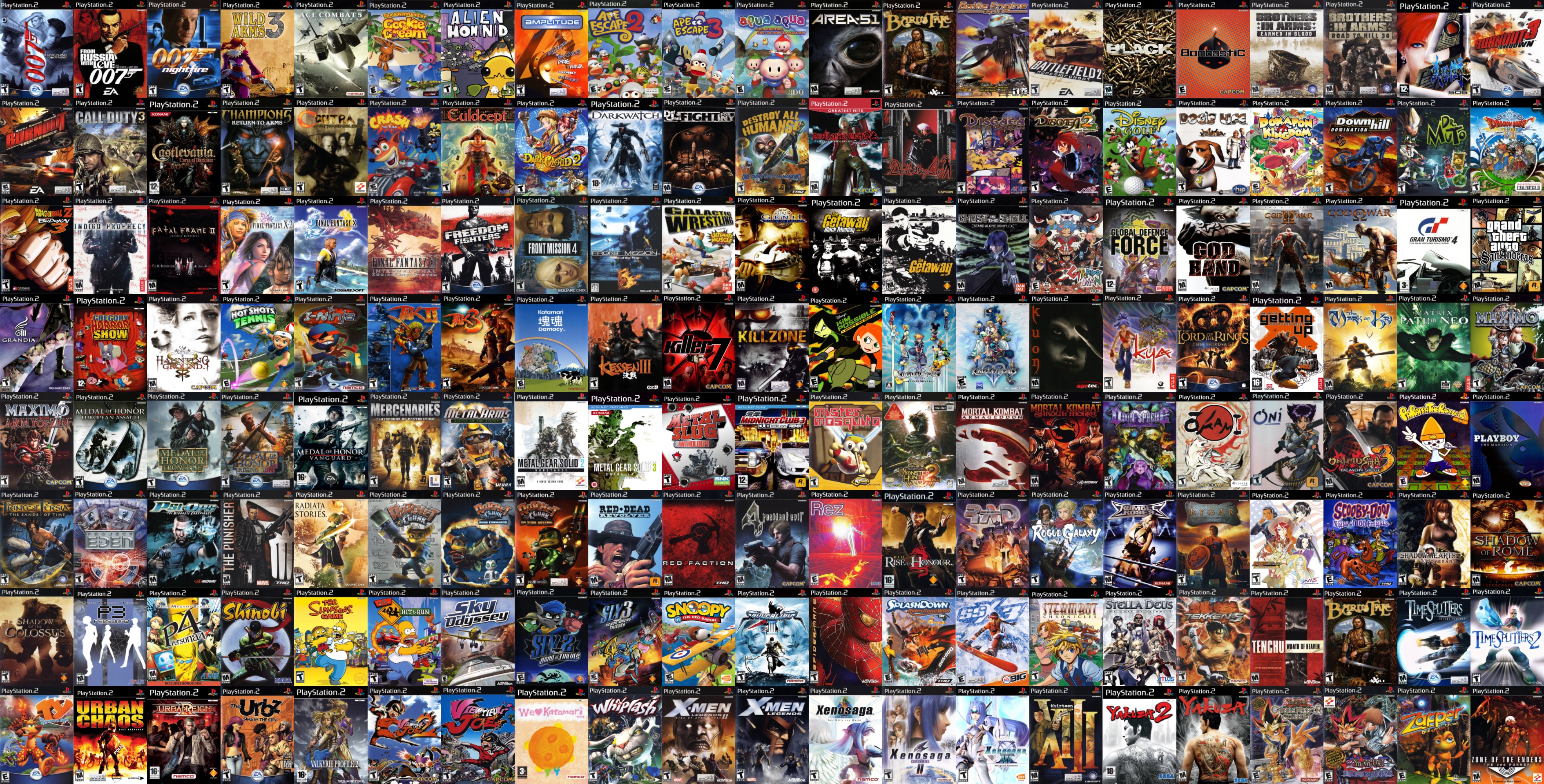 General 3780x1920 PlayStation 2 collage video games PlayStation