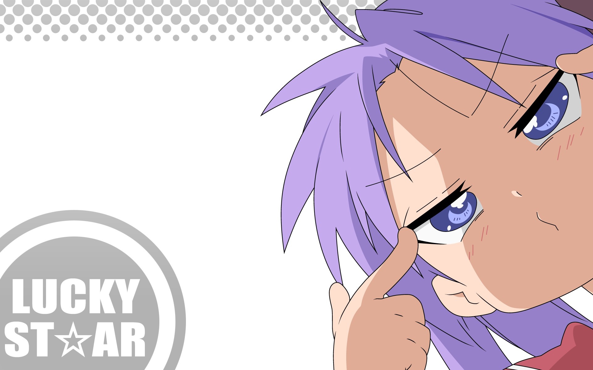 Anime 1920x1200 anime anime girls Lucky Star white background purple eyes purple hair face