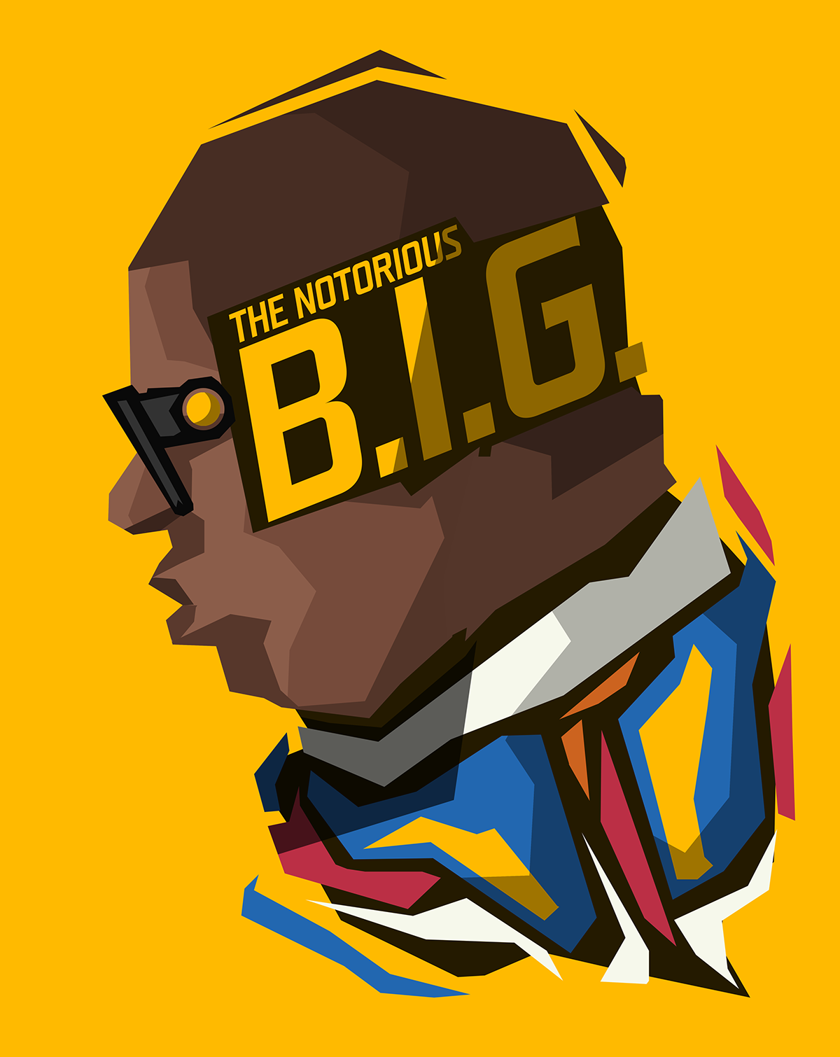 General 1200x1510 yellow background Rapper The Notorious B.I.G. minimalism profile