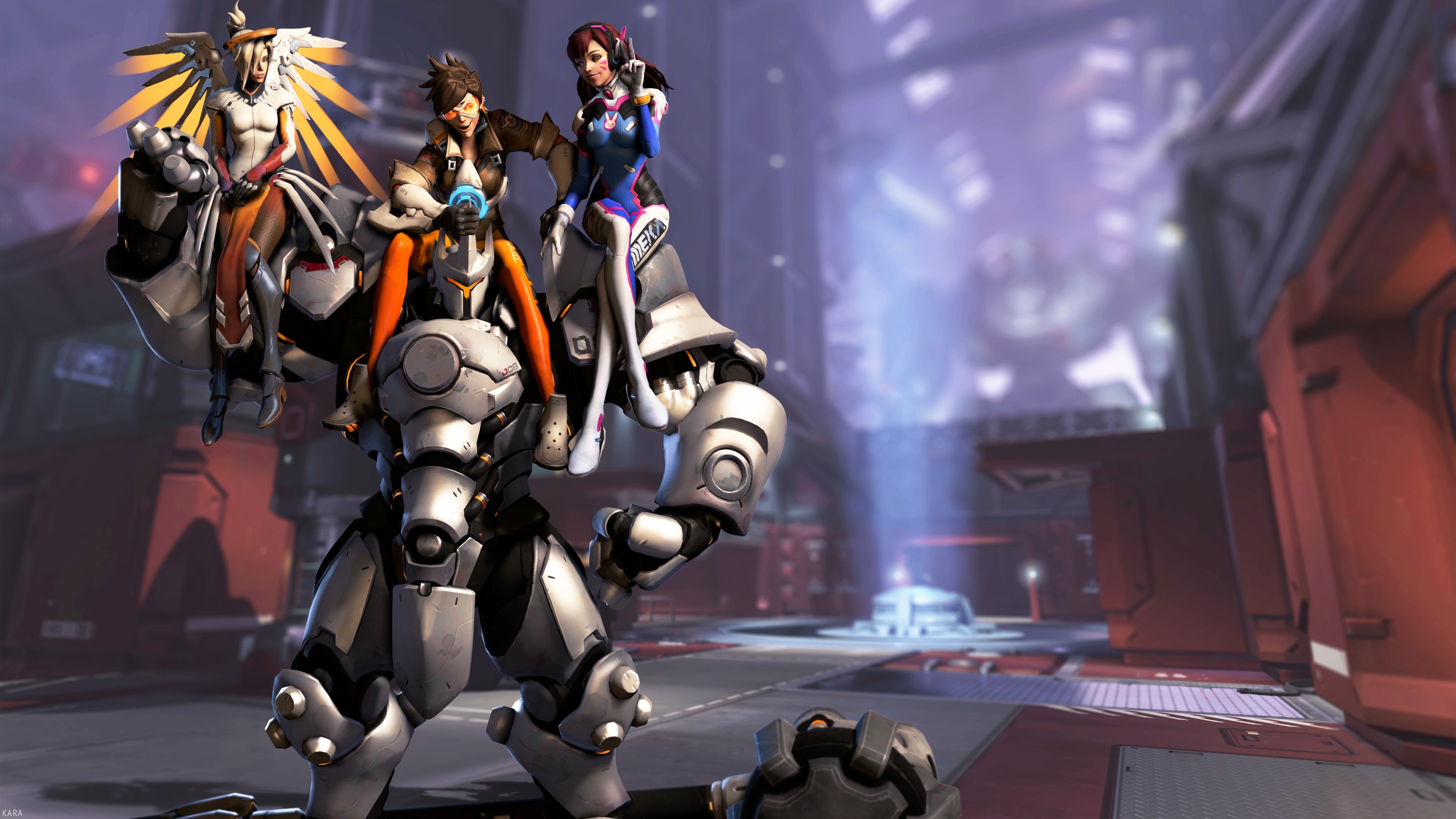 General 4000x2250 Overwatch Blizzard Entertainment Mercy (Overwatch) Tracer (Overwatch) D.Va (Overwatch) Reinhardt (Overwatch) Reinhardt Wilhelm video game characters video games PC gaming video game girls