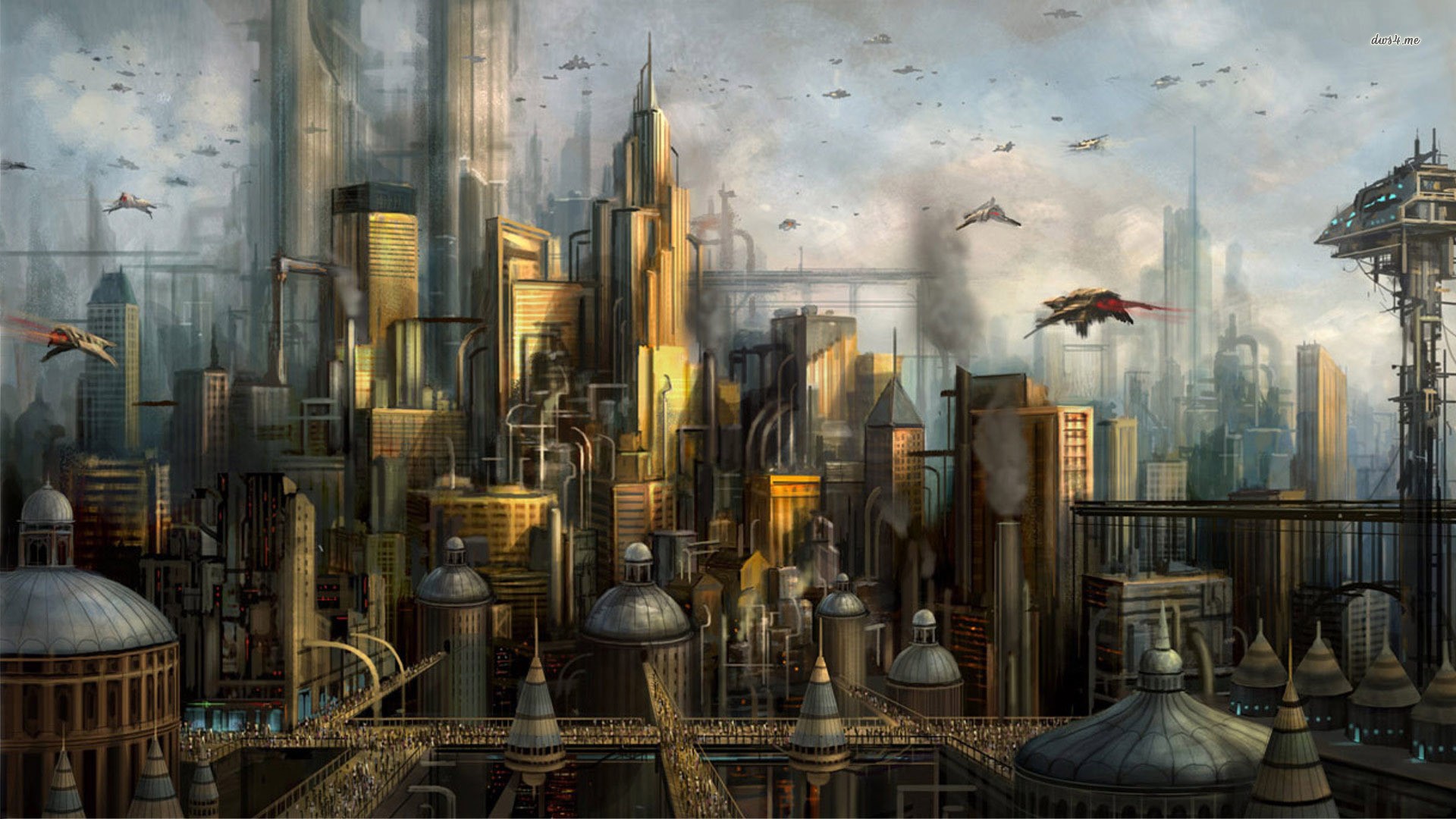General 1920x1080 futuristic city science fiction digital art artwork cityscape futuristic