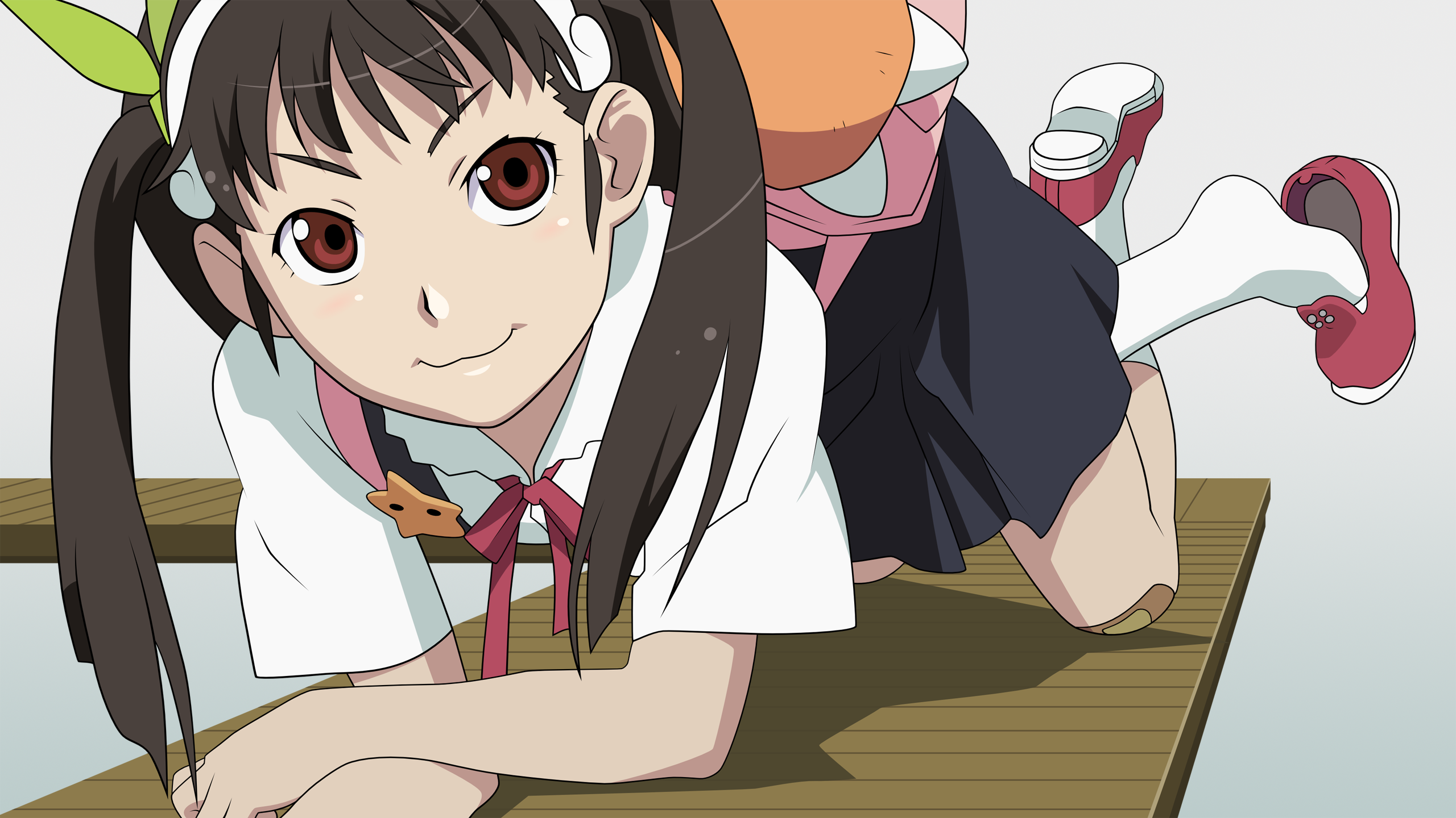 Anime 2560x1440 Monogatari Series Hachikuji Mayoi anime girls twintails