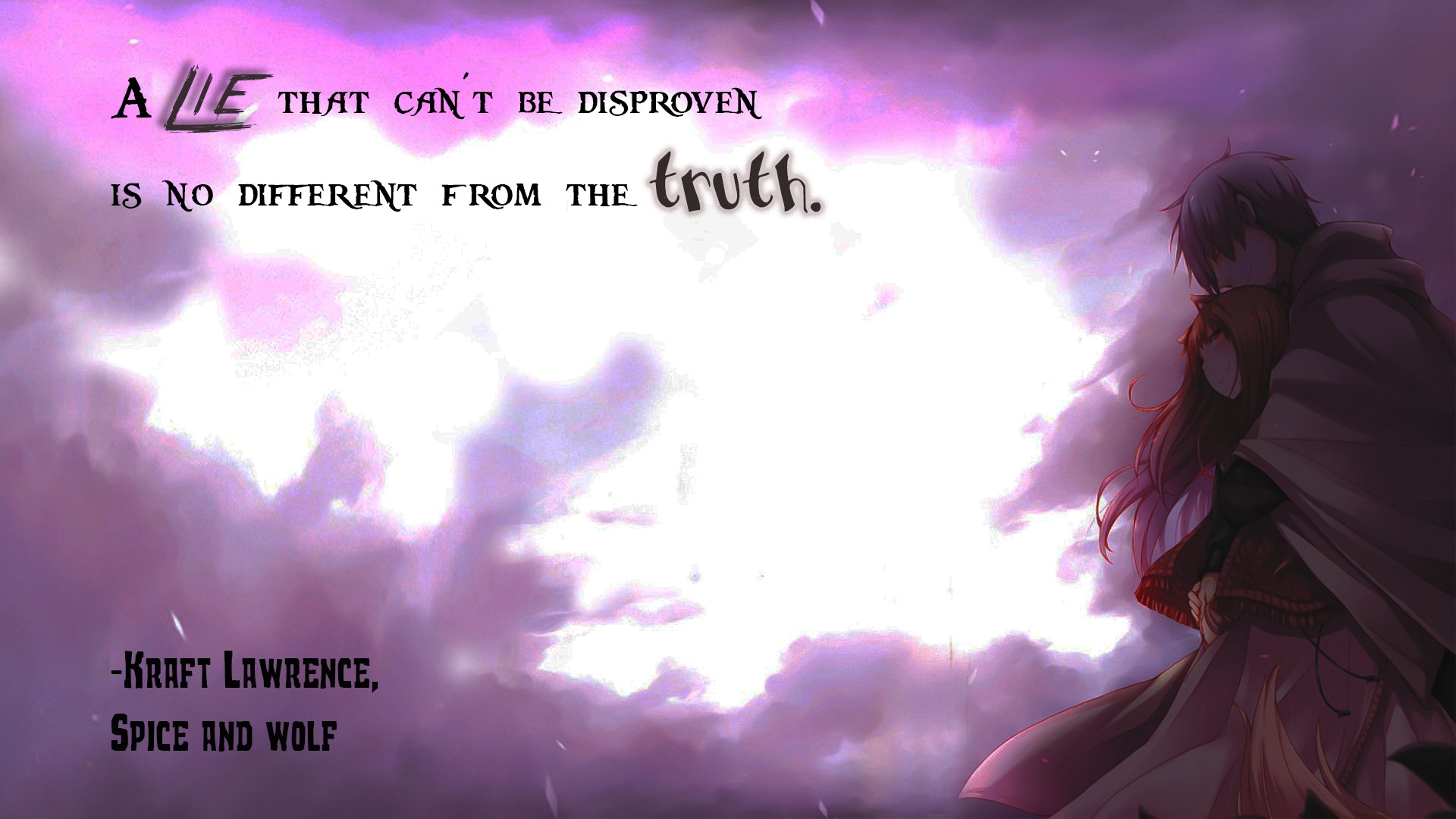 Anime 1920x1080 quote Spice and Wolf Lawrence Kraft anime artwork typography anime girls anime boys Holo (Spice and Wolf)