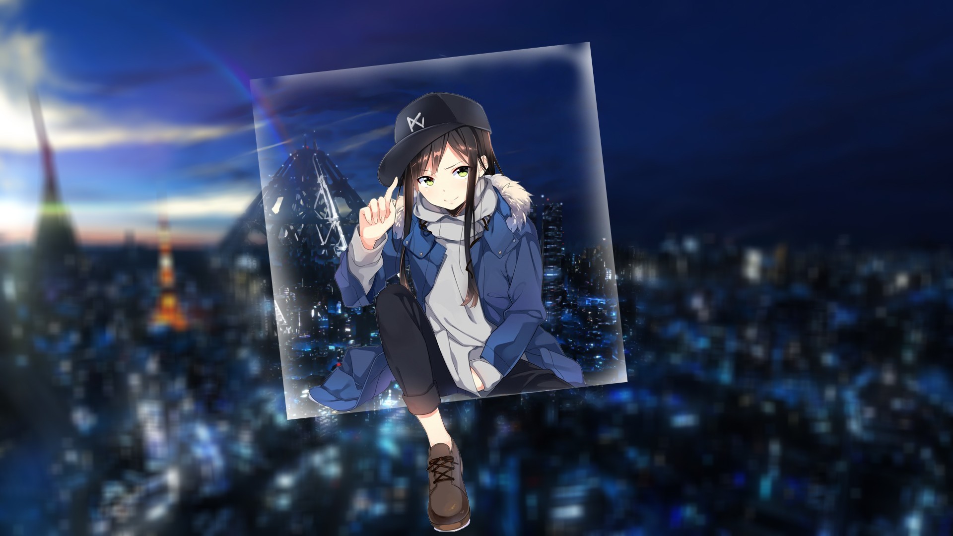 Anime 1920x1080 Watch_Dogs shapes yellow eyes video games brunette