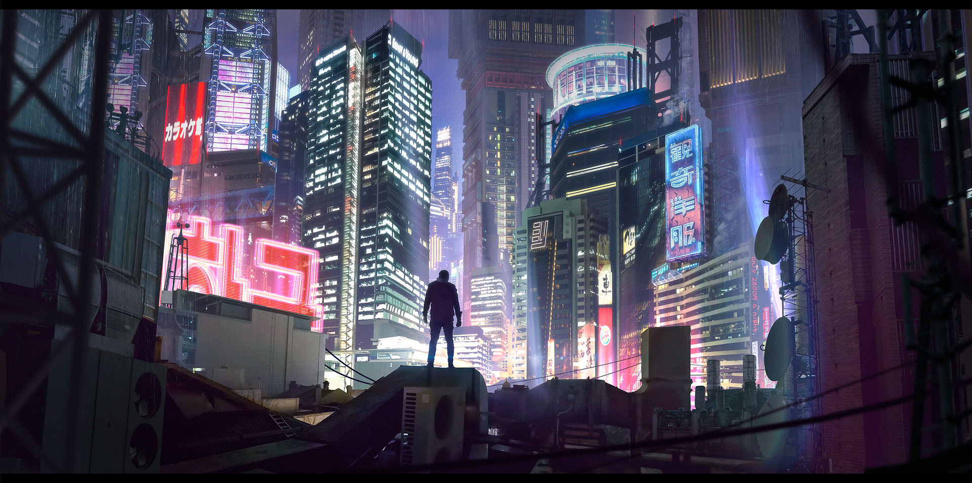General 1920x954 cyberpunk digital art futuristic futuristic city cityscape science fiction