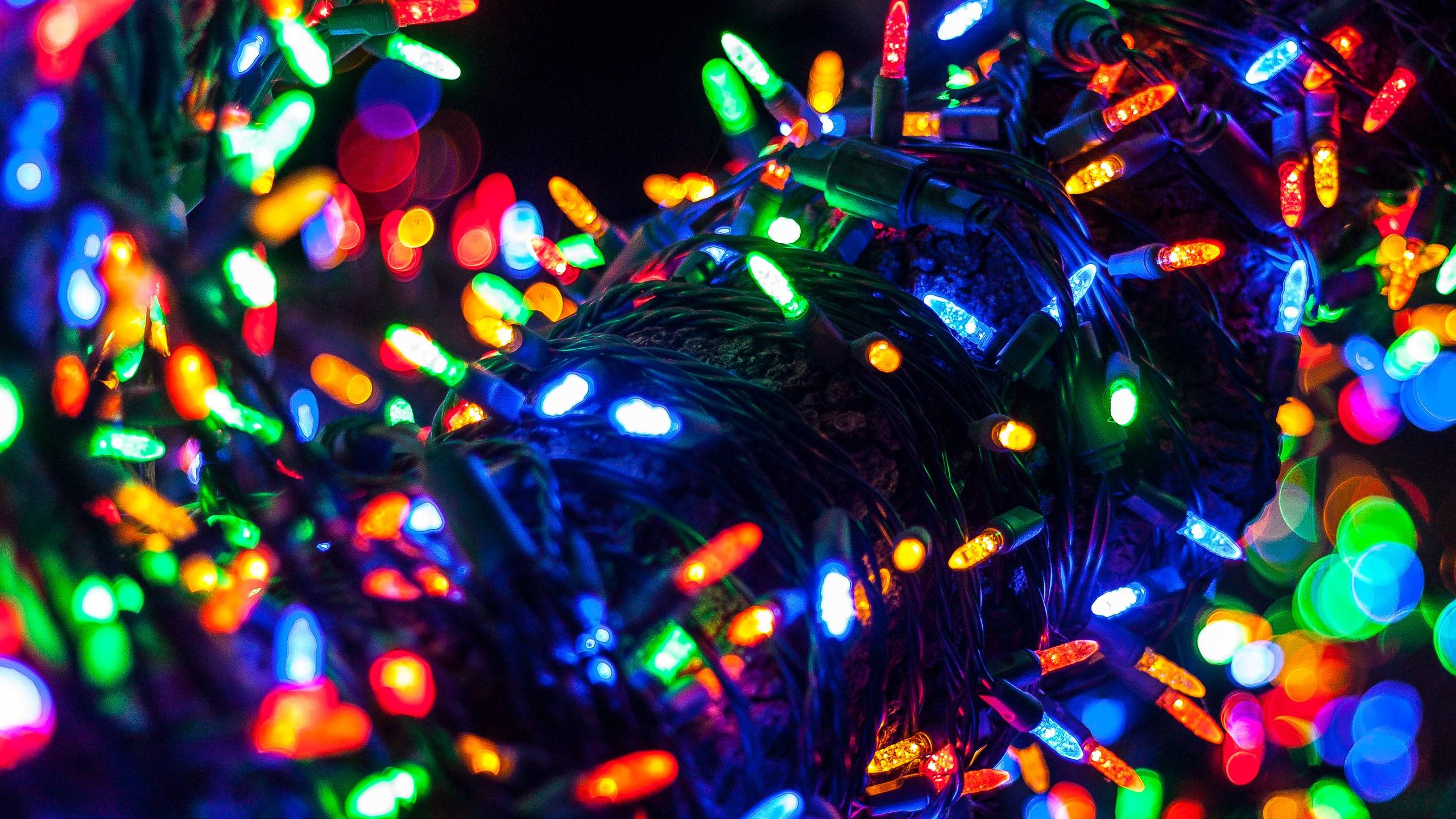 General 2560x1440 lights LEDs Christmas lights colorful