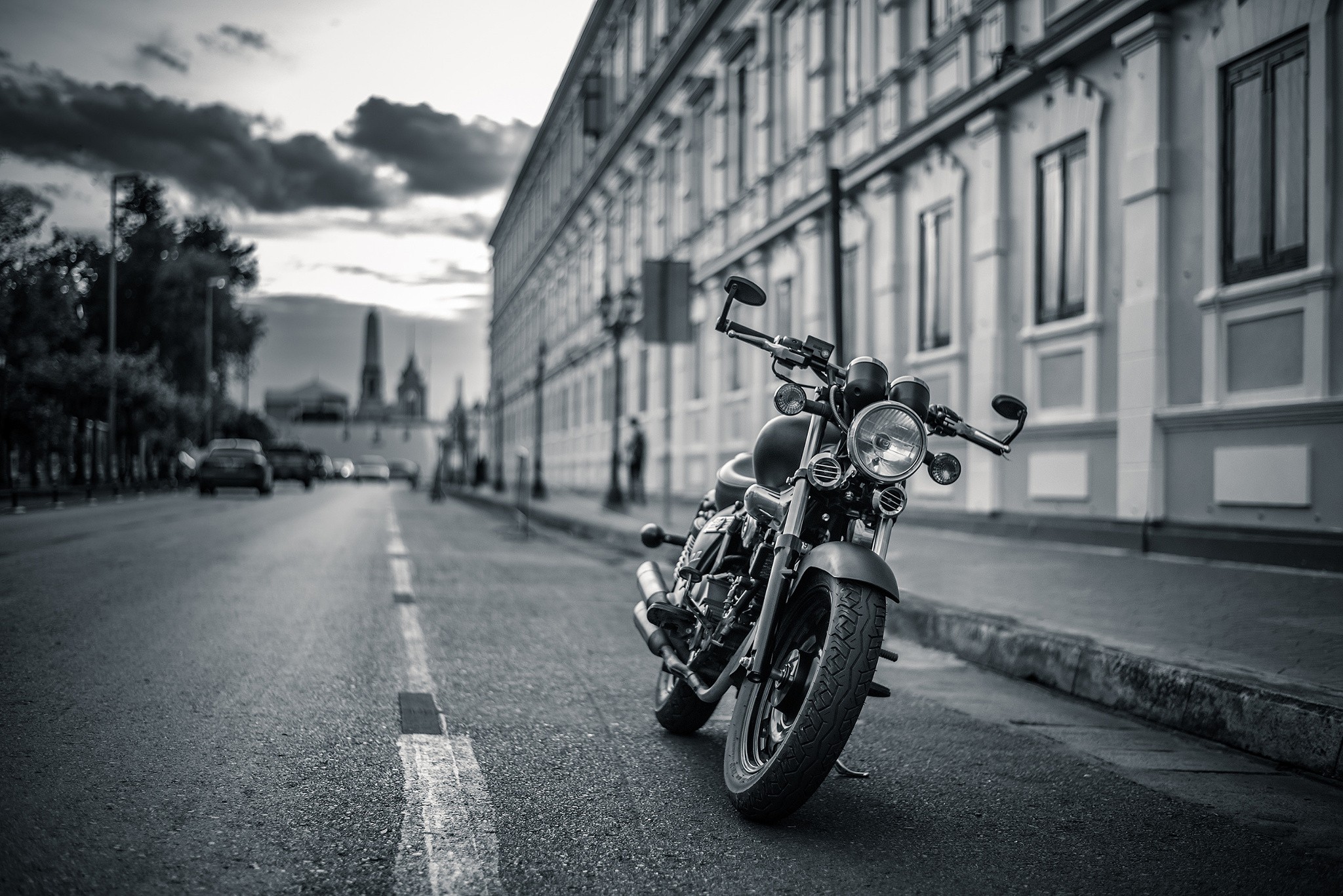 General 2048x1366 Harley-Davidson modified monochrome motorcycle vehicle street city urban American motorcycles
