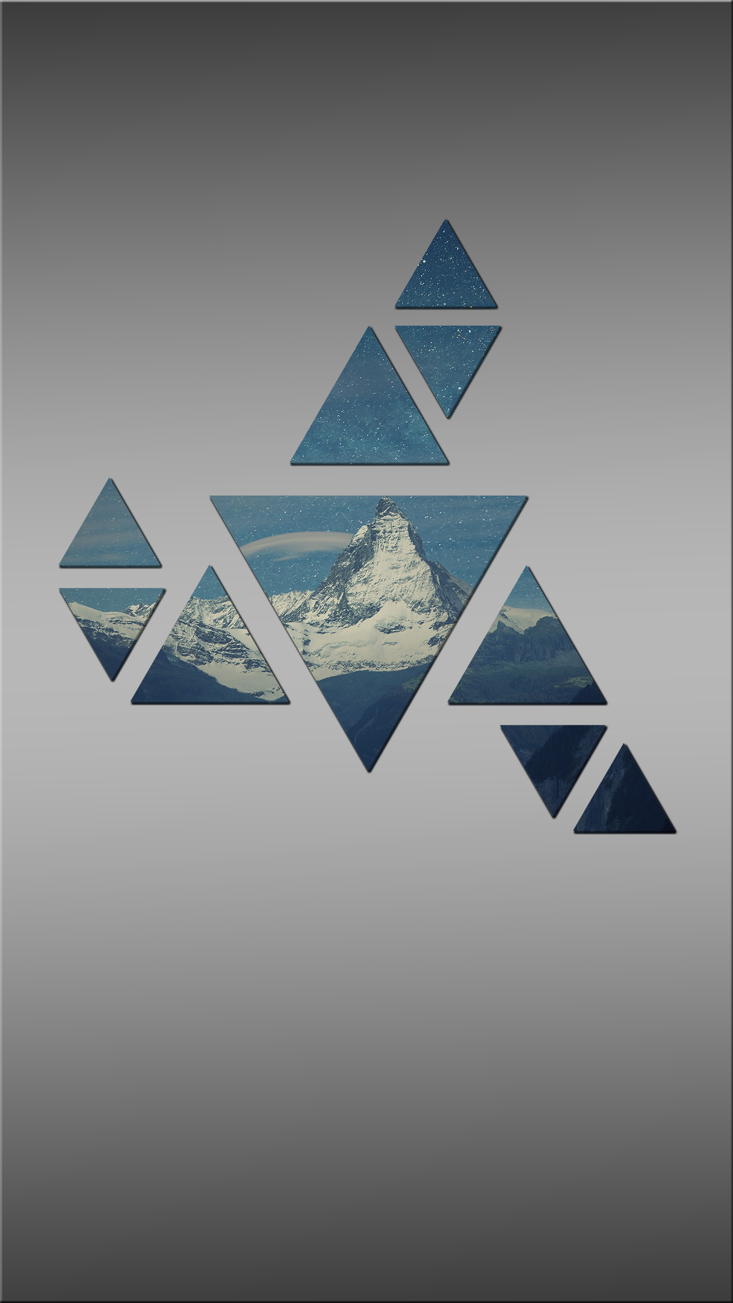 General 1440x2560 mountains portrait display simple background triangle