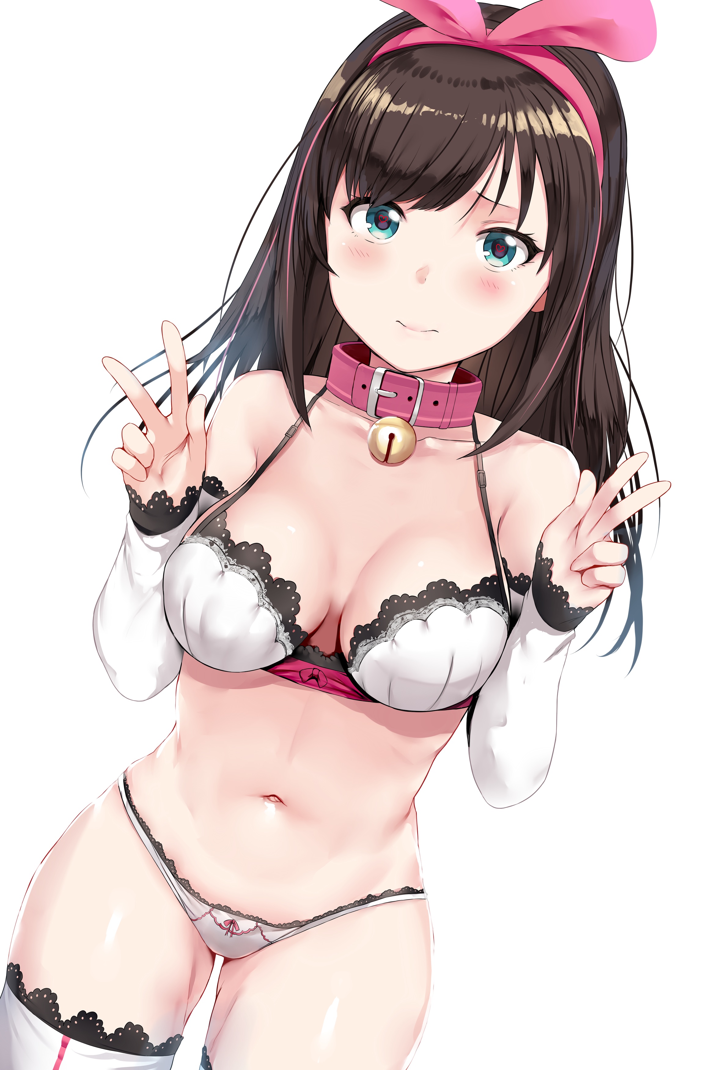 Anime 2333x3500 cleavage Hews belly frontal view anime girls underwear