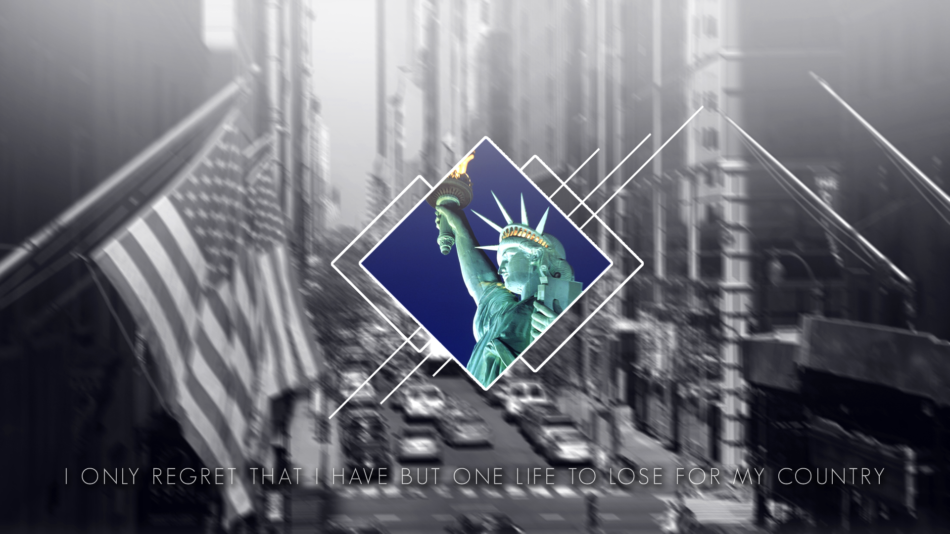 General 1920x1080 Statue of Liberty American flag city