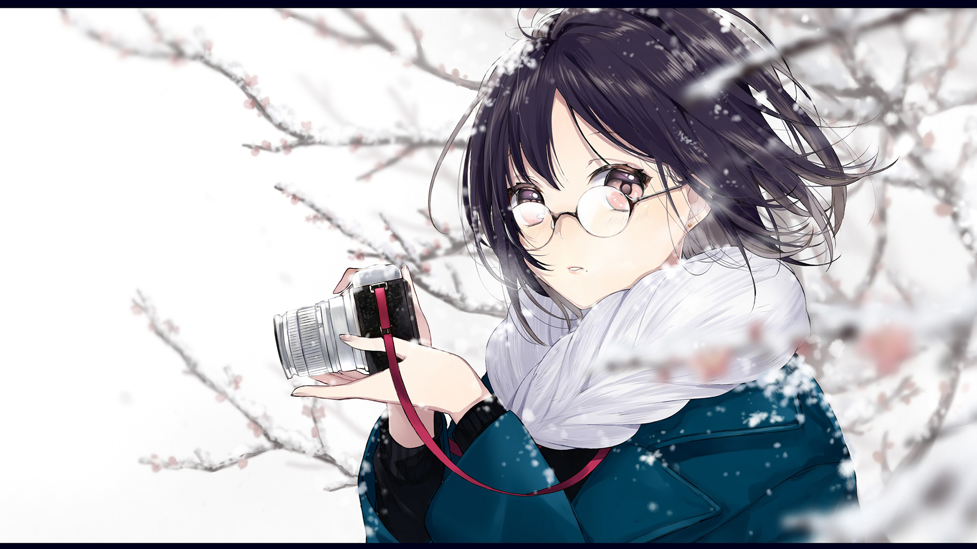 Anime 1920x1080 snow glasses photographer