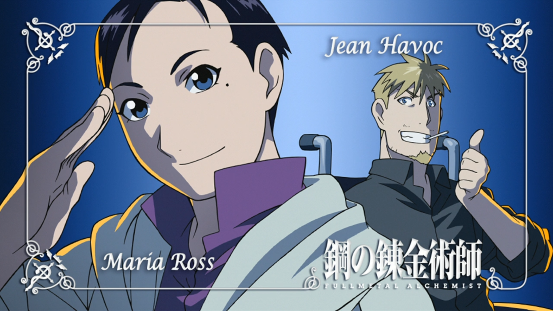Anime 1920x1080 Fullmetal Alchemist: Brotherhood anime blue eyes anime boys anime girls blue background