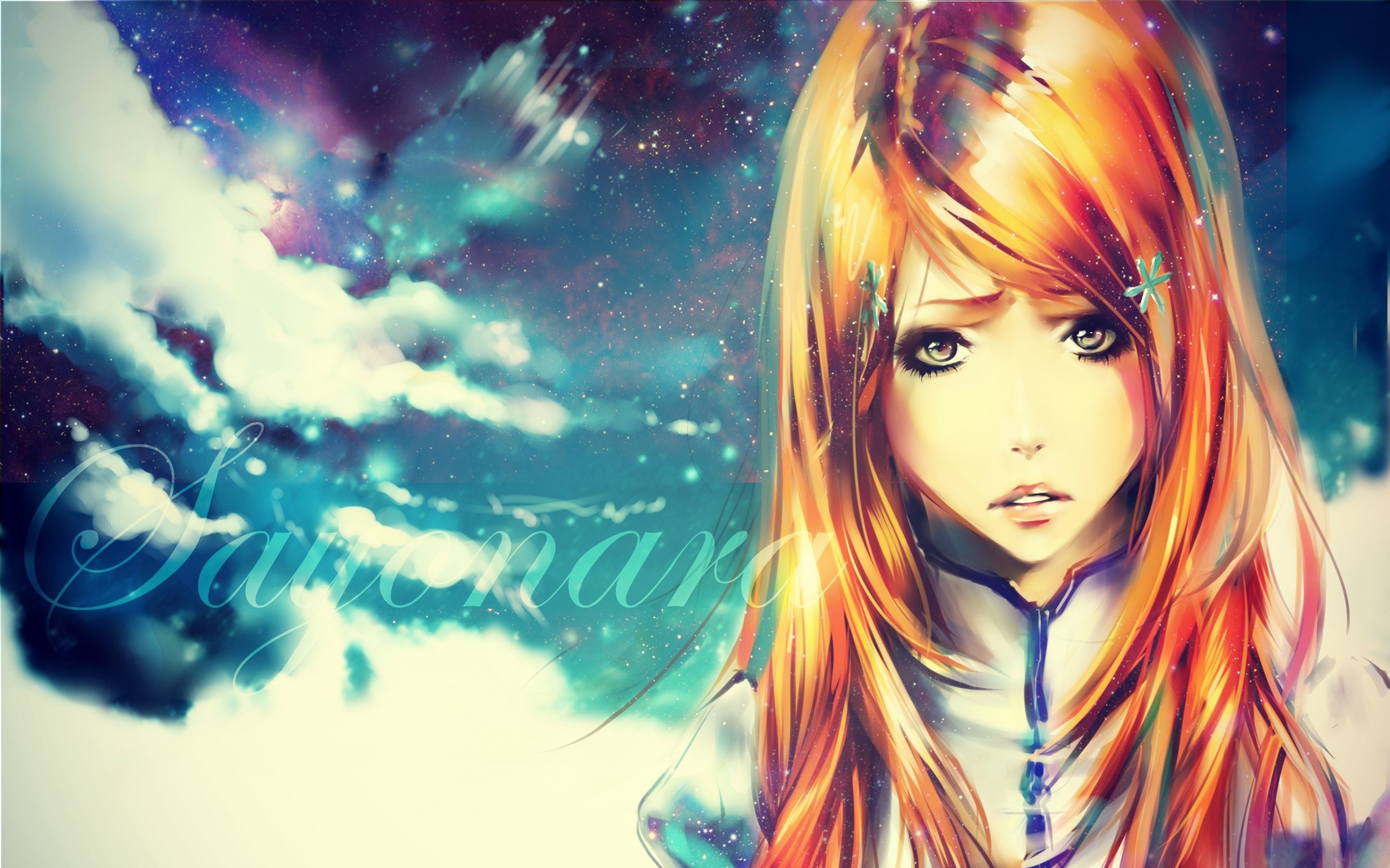Anime 3840x2400 anime anime girls Bleach Inoue Orihime women face long hair looking at viewer