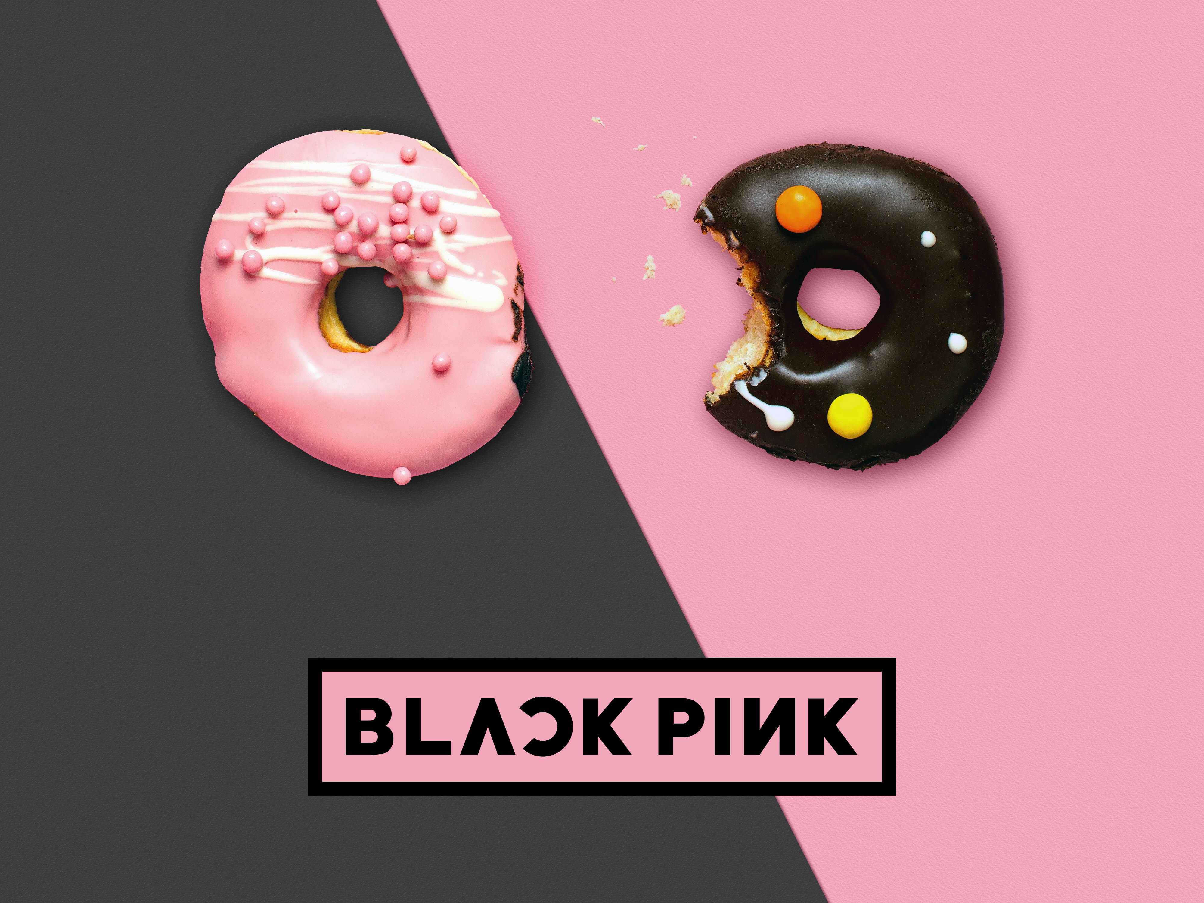 General 4000x3000 BLACKPINK texture donut K-pop digital art simple background