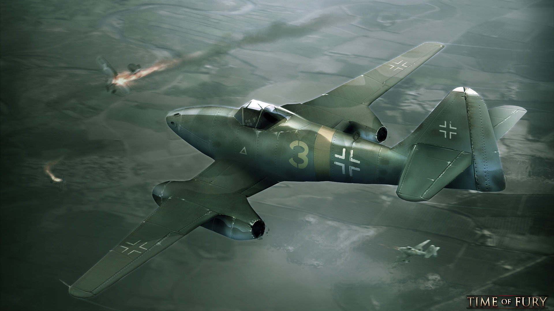 General 1920x1080 Luftwaffe war World War II aircraft military vehicle dogfight smoke flying Messerschmitt Me 262 Messerschmitt German aircraft