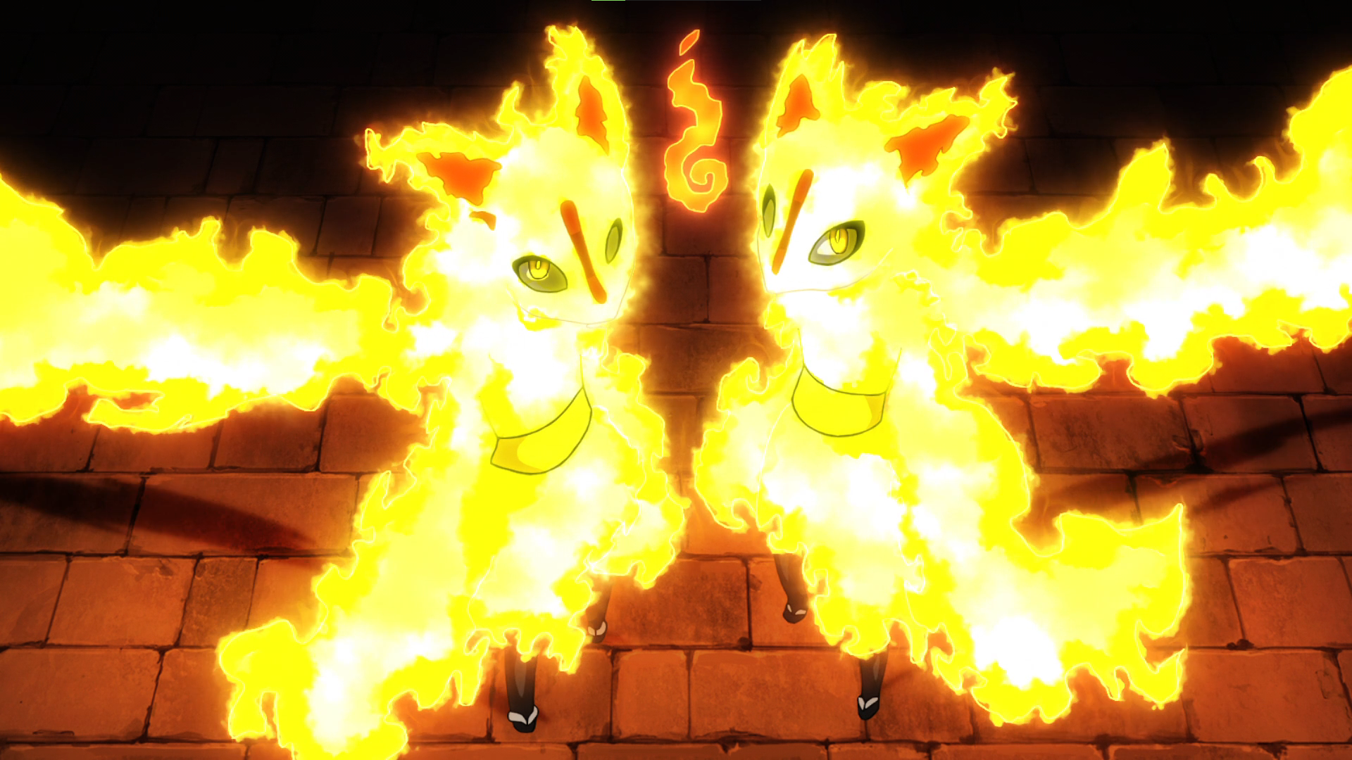 Anime 1920x1080 Enen no Shouboutai anime anime boys glowing eyes Anime screenshot fire looking at viewer anime girls