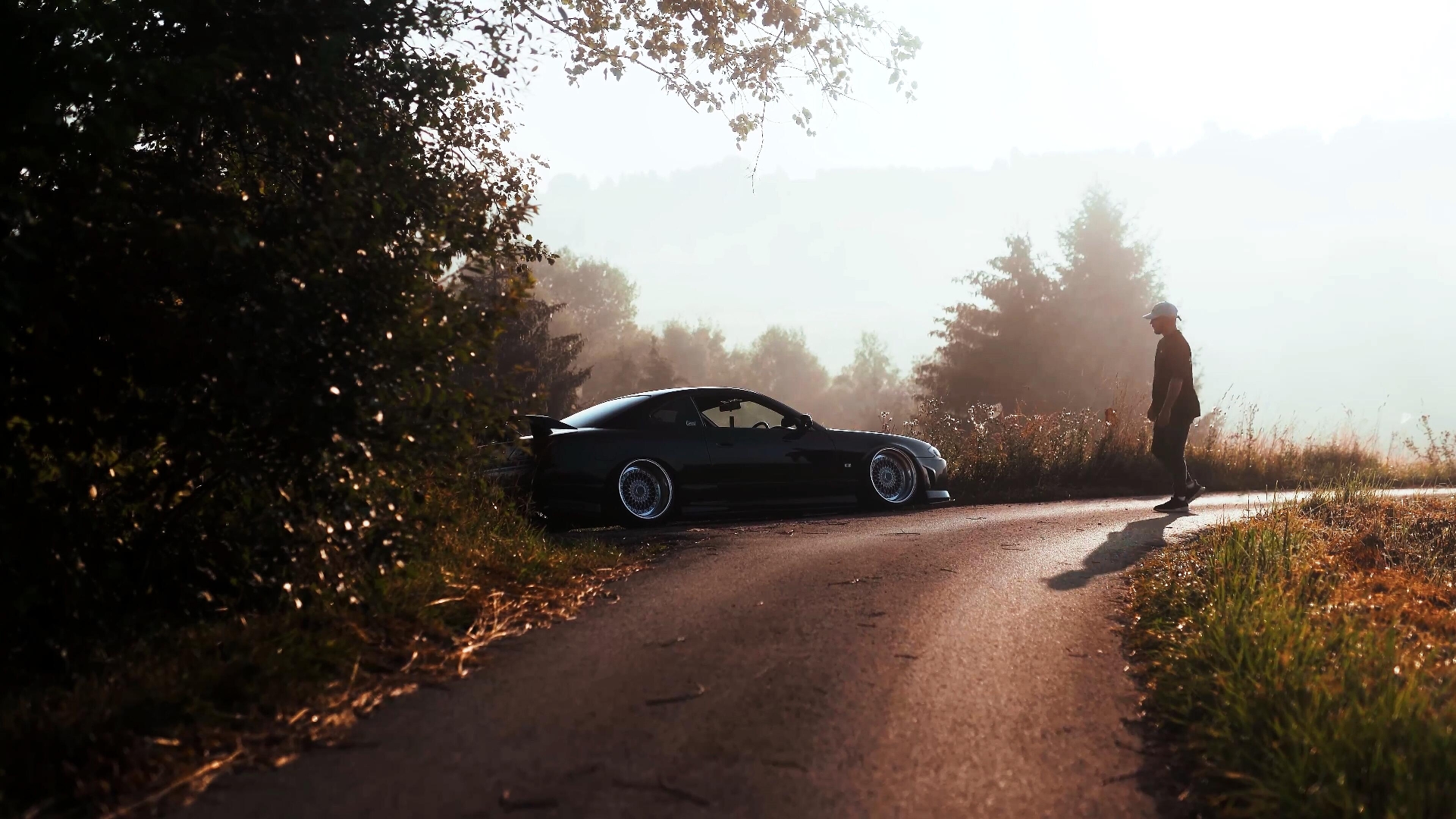 General 1920x1080 Nissan Silvia S15 Japanese cars car side view shadow trees road