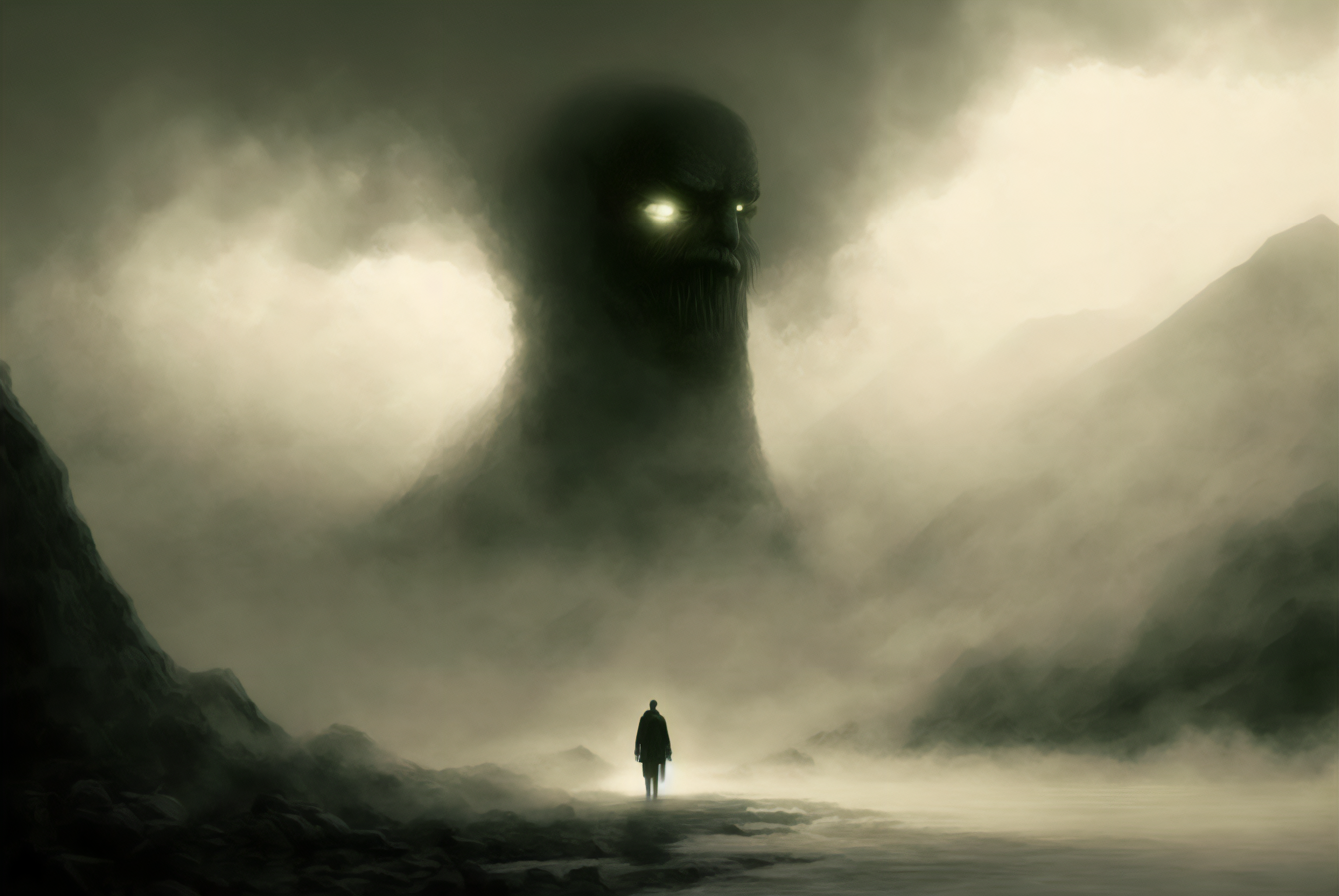 General 3060x2048 AI art H. P. Lovecraft Eldritch horror mist shadow silhouette