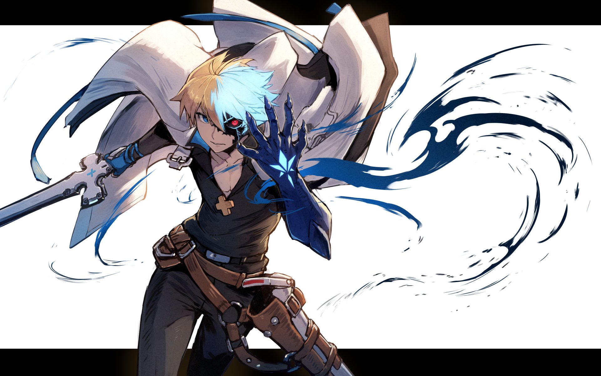 Anime 1920x1200 Guilty Gear anime boys Ky kiske white background simple background sword weapon