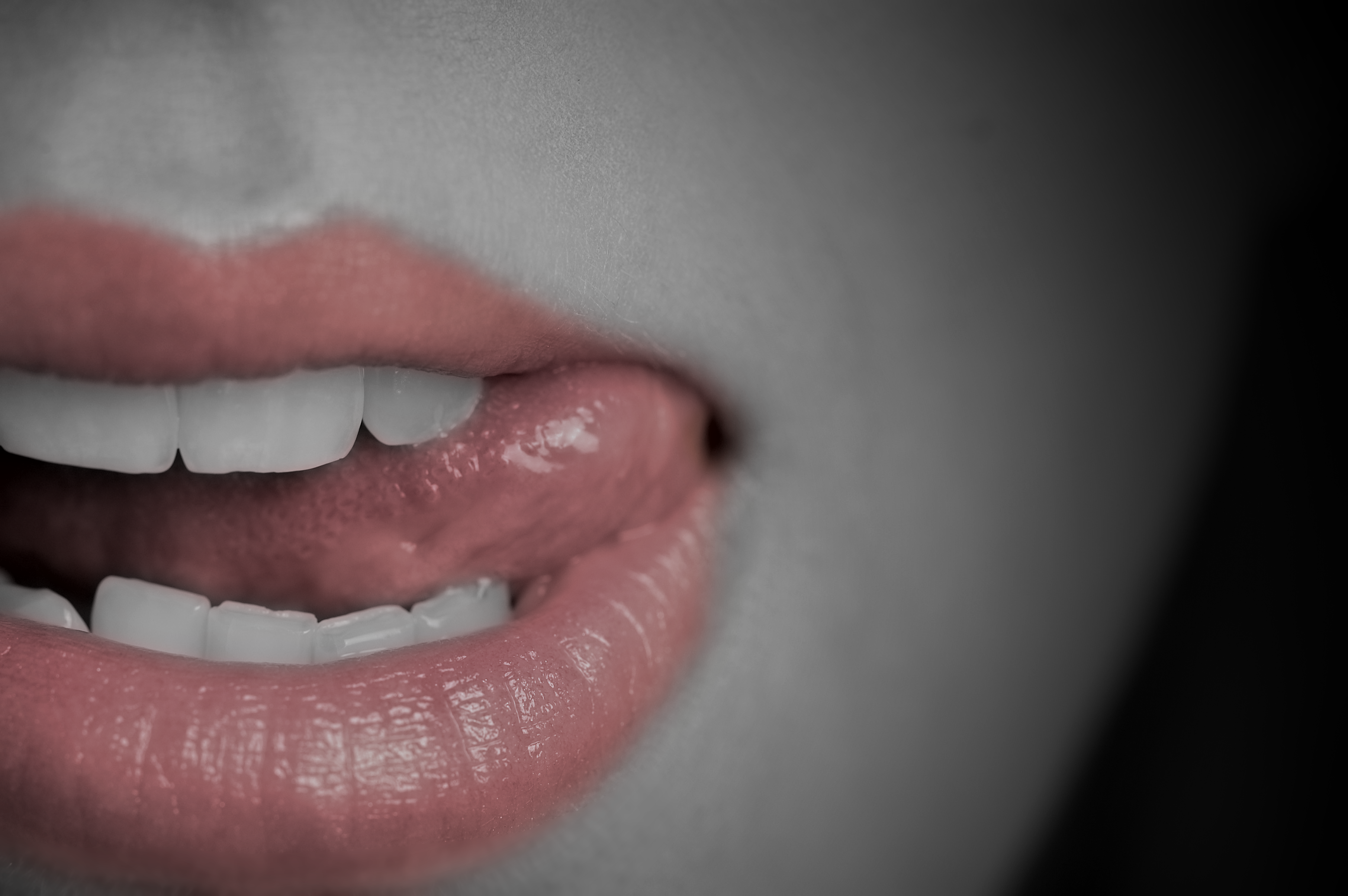People 3625x2410 women closeup tongues mouth juicy lips lips face tongue out selective coloring