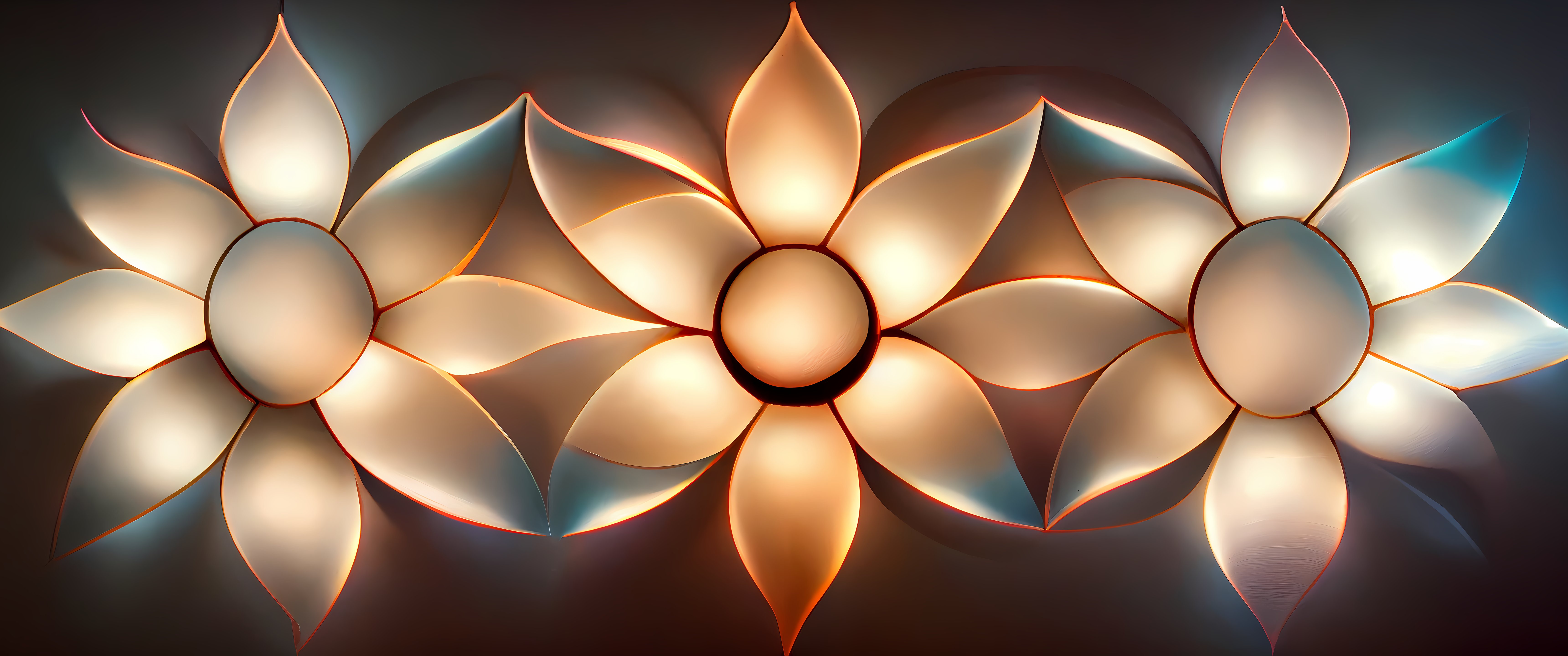 General 6880x2880 AI art abstract ultrawide flowers gradient