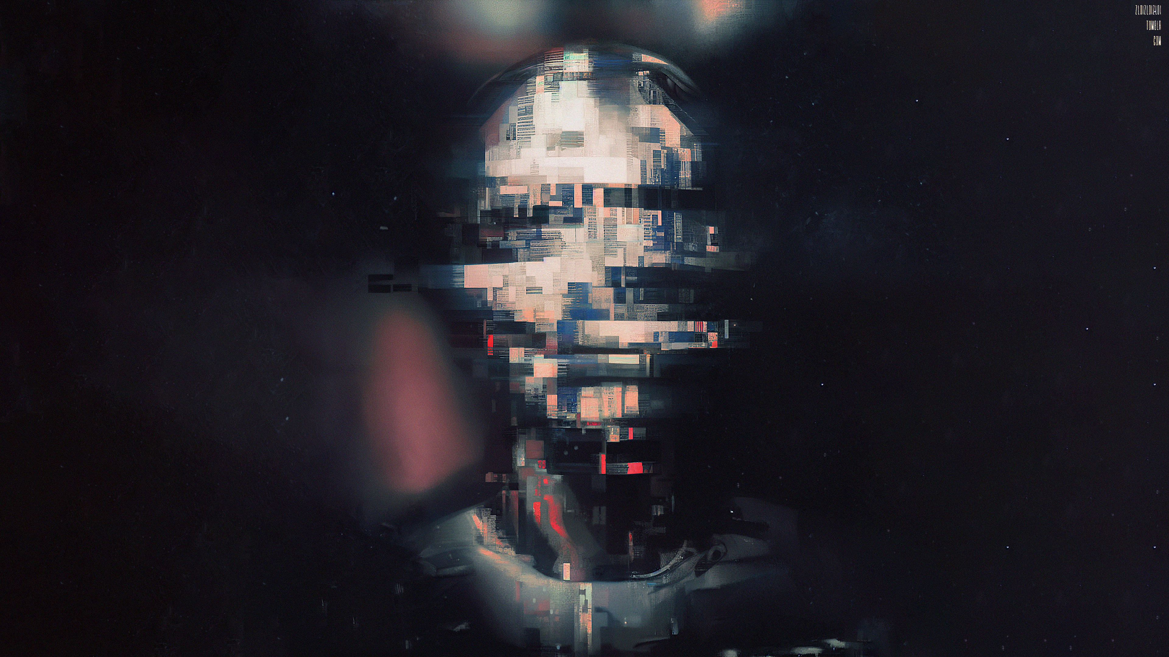 General 3840x2160 glitch art abstract cyberpunk graphic design dark Stable Diffusion AI art