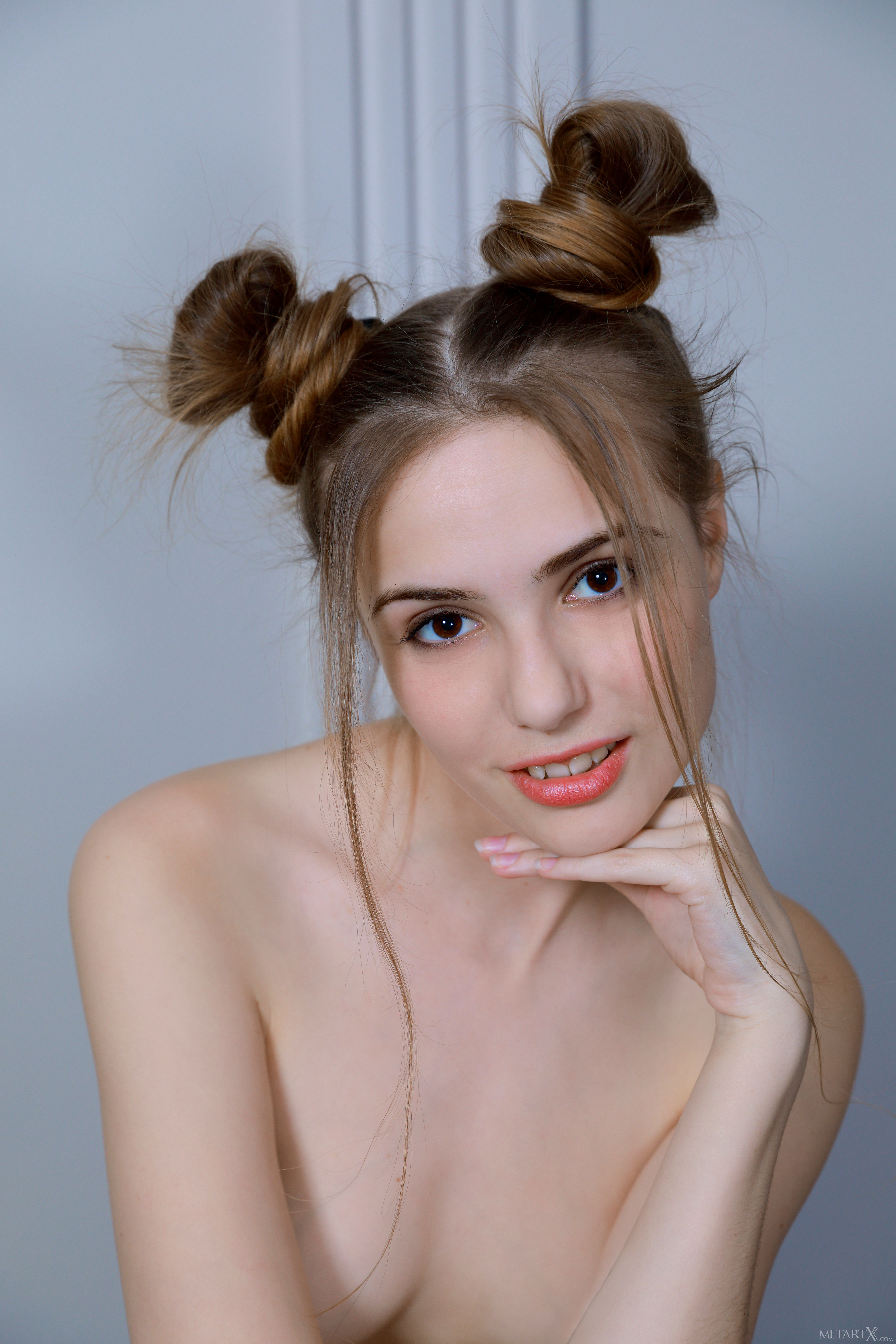 People 4480x6720 Elle Tan model Caucasian pale nude indoors MetArtX brunette looking at viewer open mouth Ukrainian Ukrainian women women