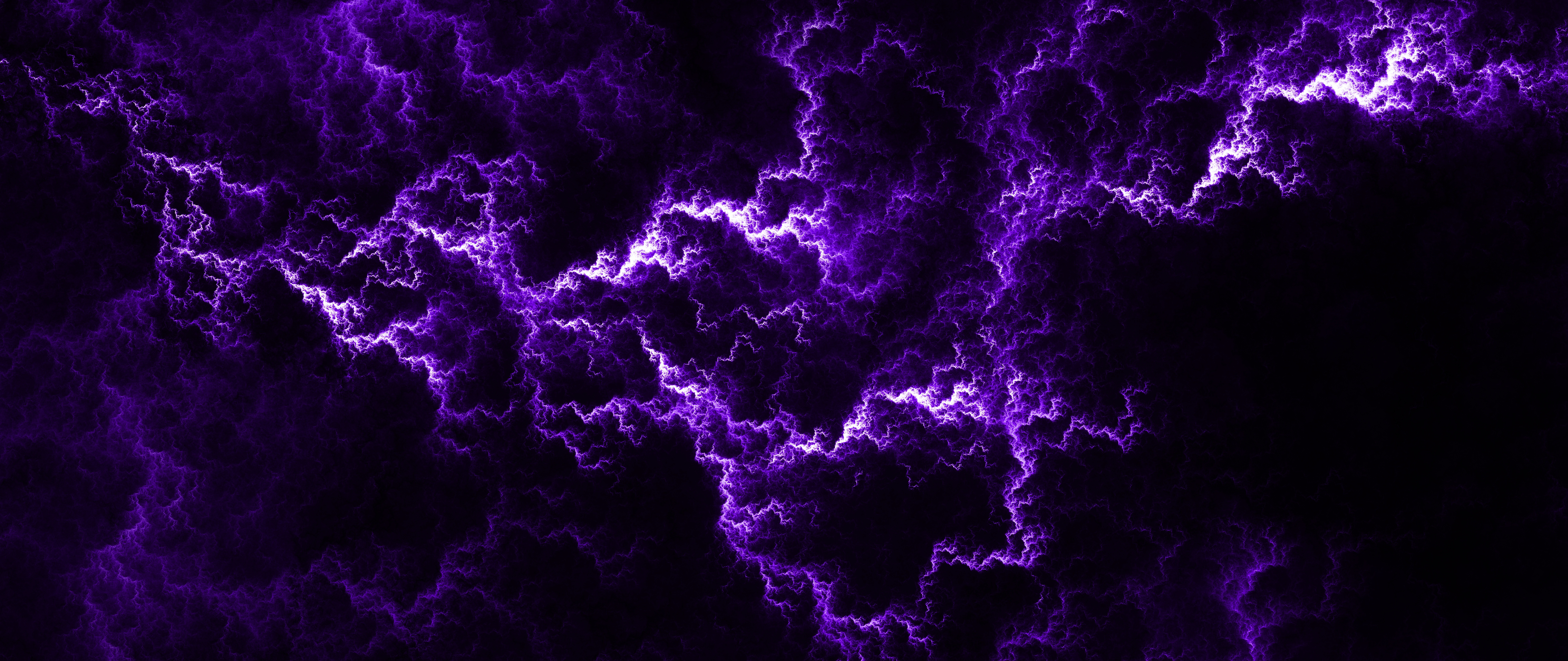 General 7500x3164 purple digital art lightning abstract