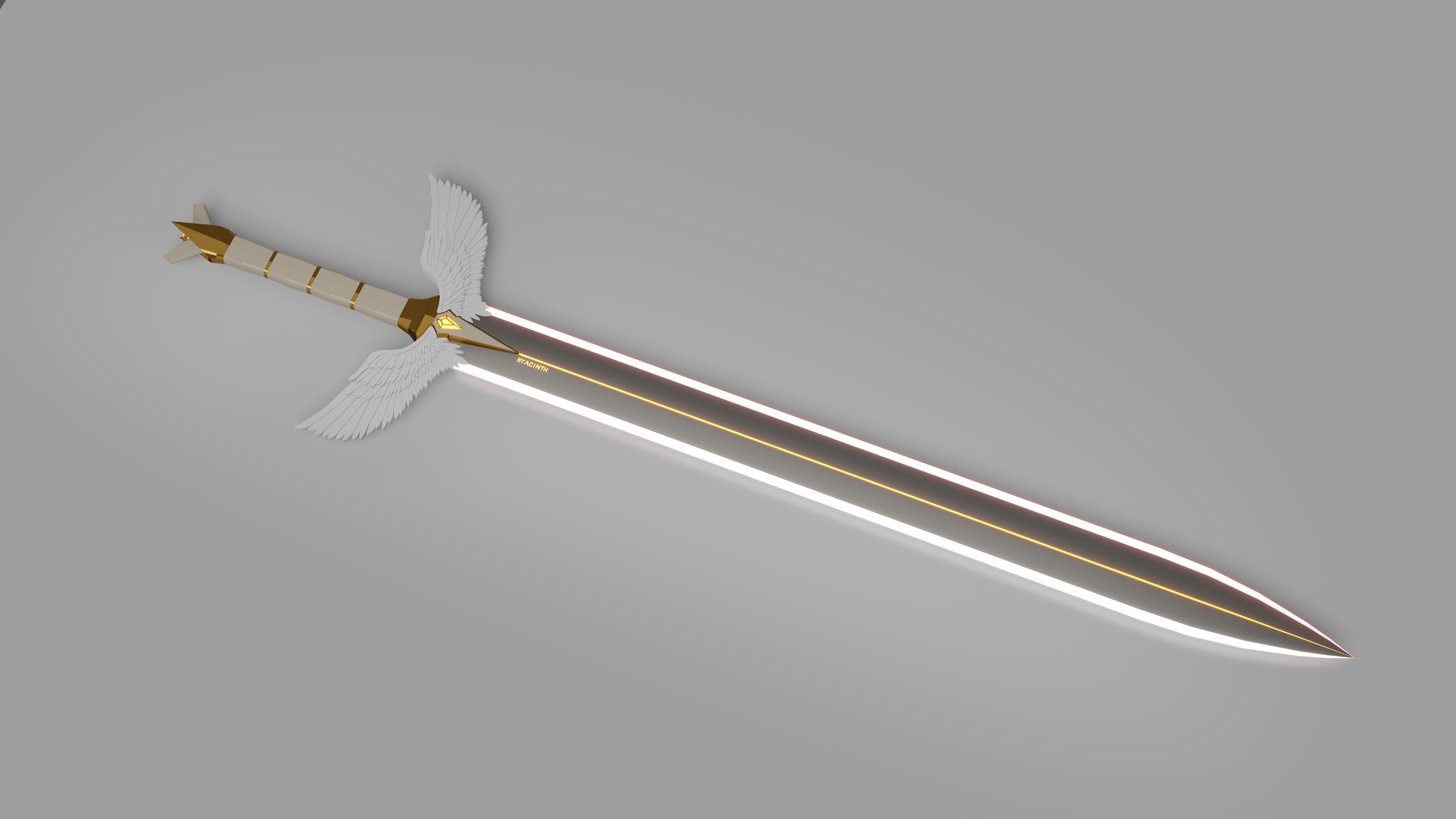 General 7680x4320 Blender sword weapon minimalism simple background CGI digital art
