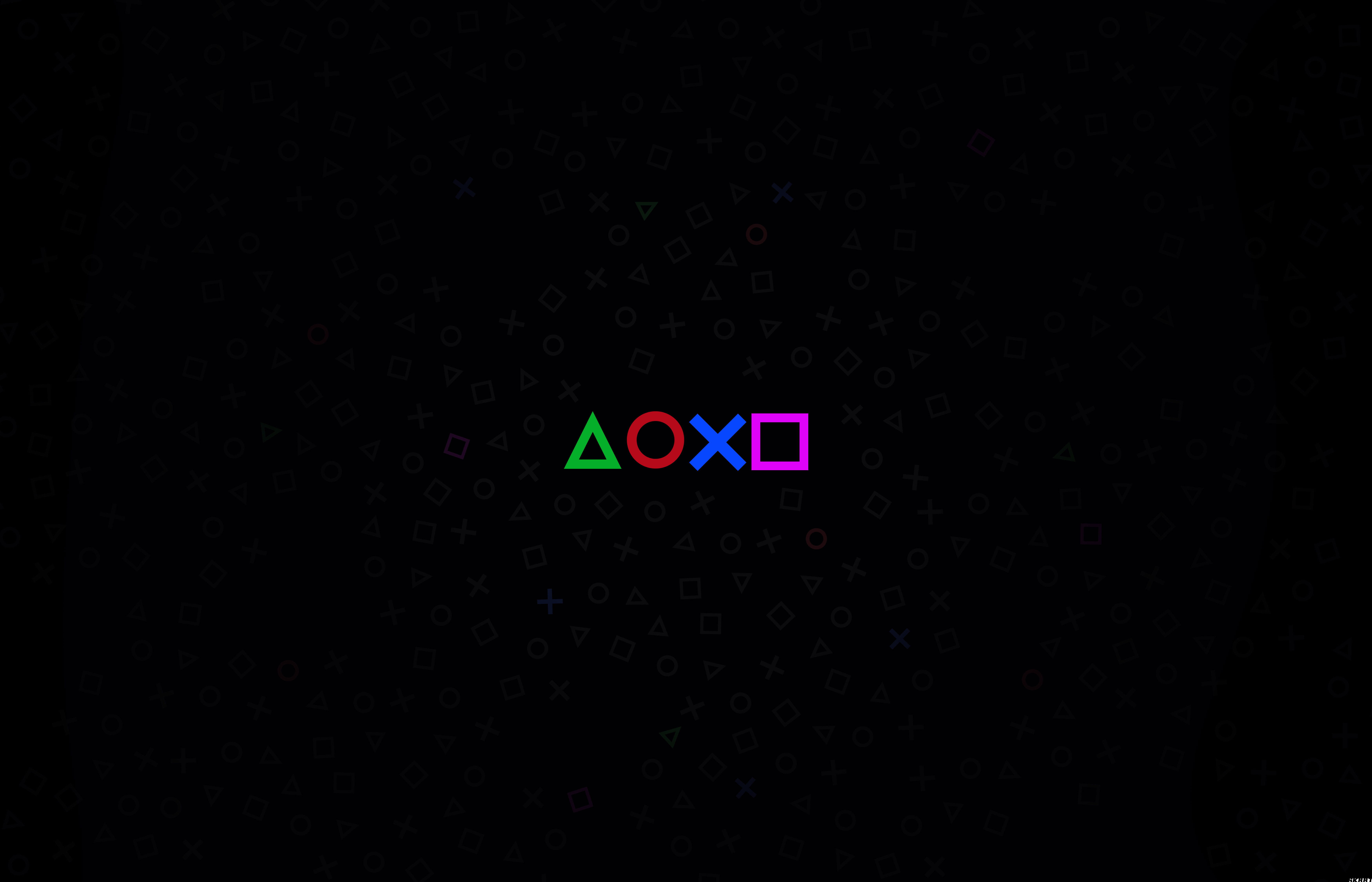 General 7000x4500 PlayStation logo Sony simple background digital art black background minimalism dark background