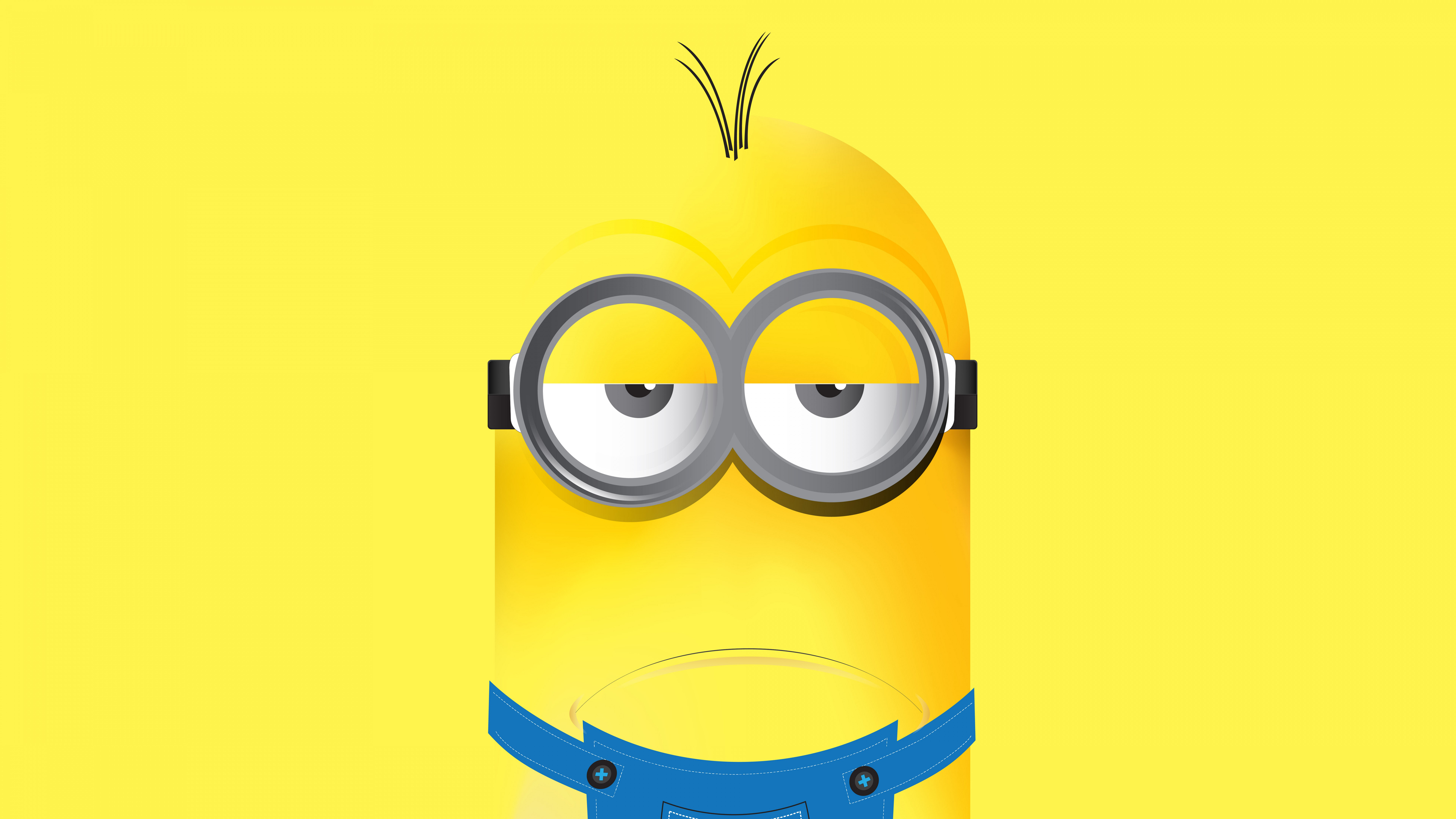 General 3840x2160 simple background yellow background minimalism goggles minions movie characters