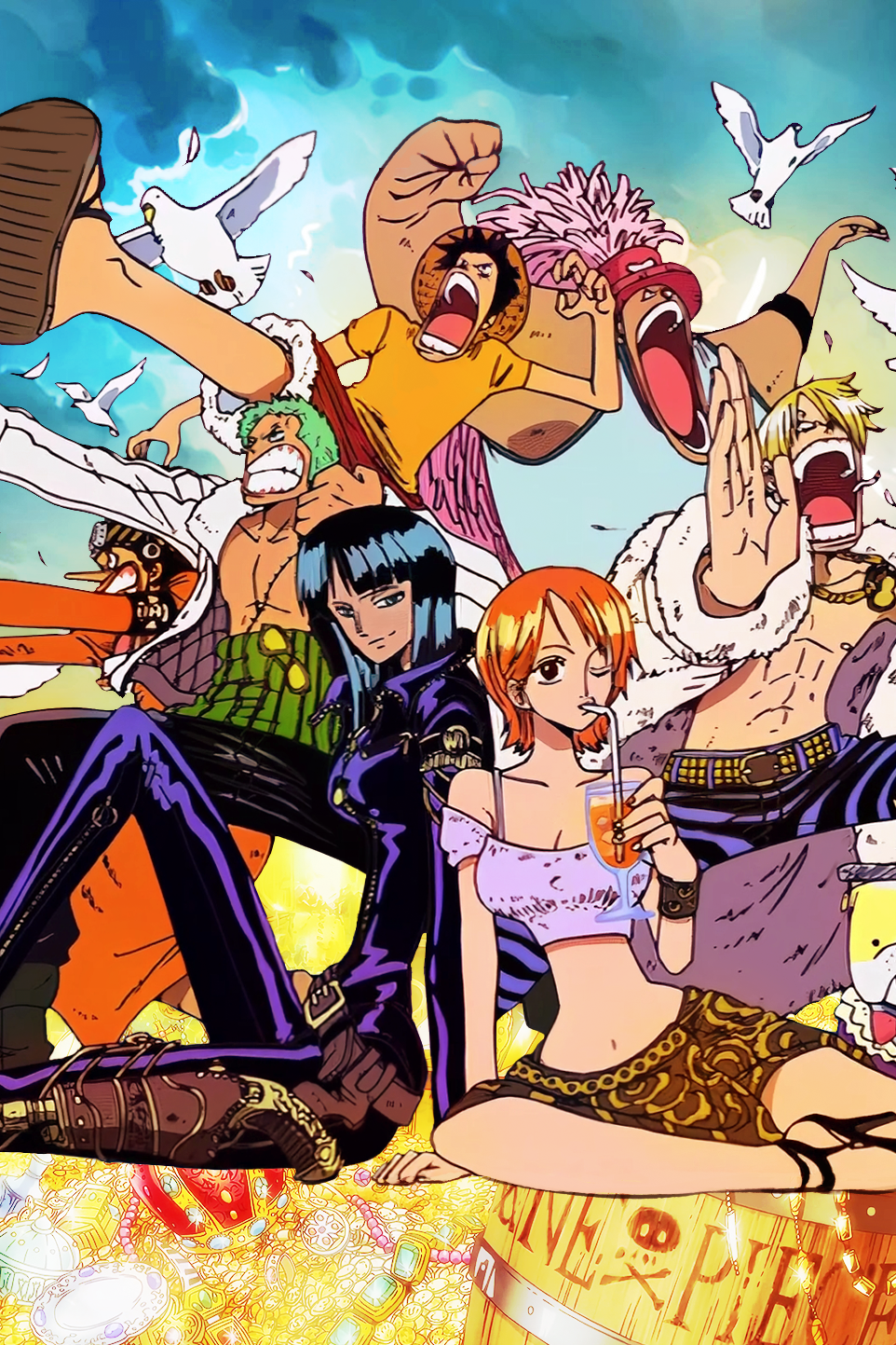 Anime 962x1443 One Piece Nami Nico Robin