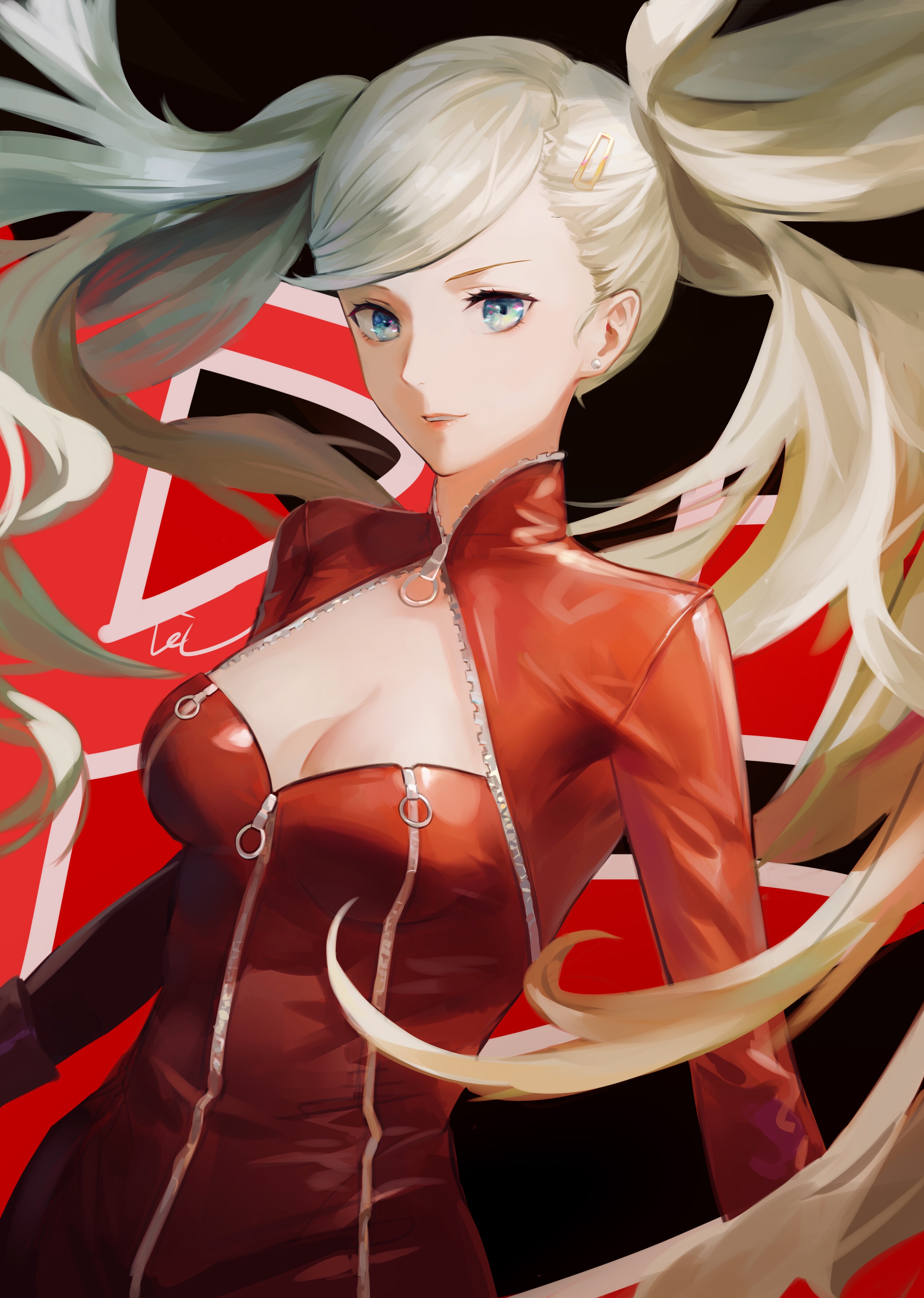 Anime 2540x3568 Persona 5 Persona 5 Royal Ann Takamaki  portrait display anime girls cleavage twintails long hair looking at viewer Persona series
