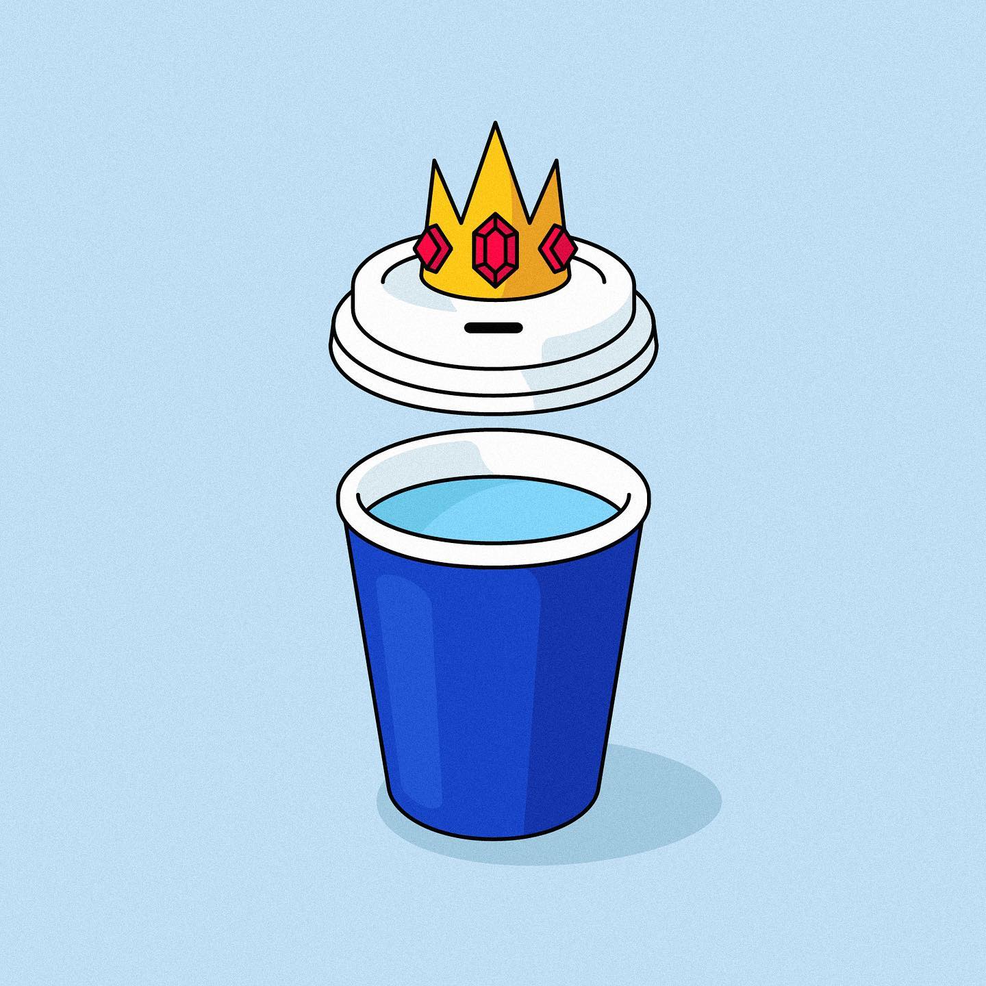 General 1440x1440 Adventure Time cartoon drink cup Ice King minimalism digital art simple background