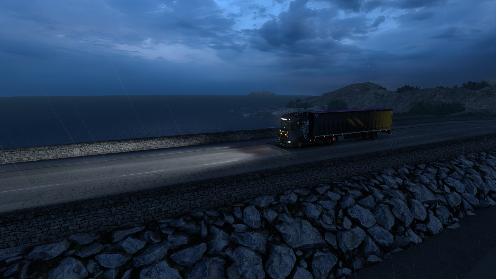 General 1920x1080 Euro Truck Simulator 2 truck Scania Volvo euro truck simulator digital art low light