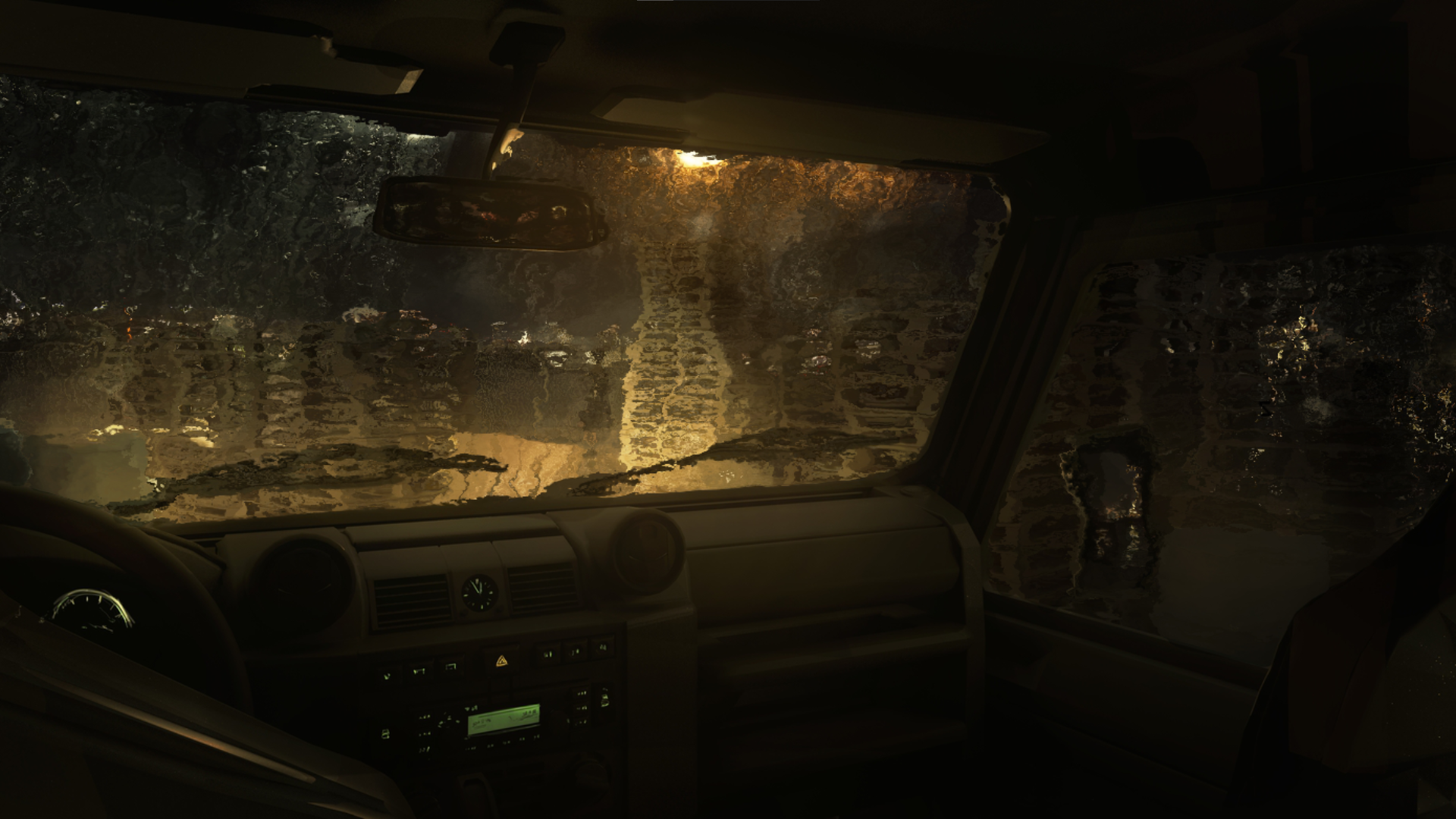 General 1920x1080 car interior night rain radio vehicle rearview mirror window car interior