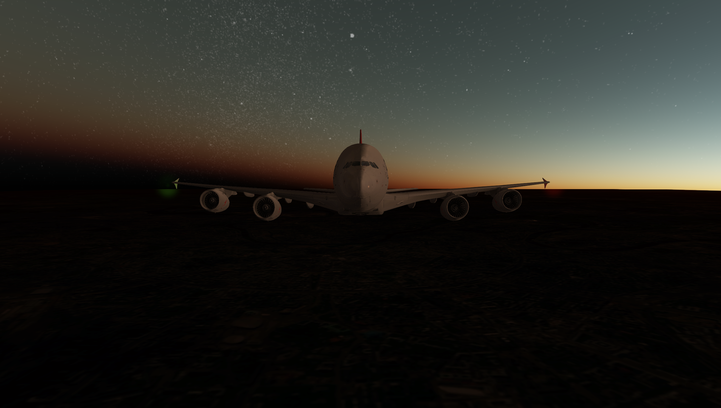 General 2418x1370 Airbus A380 Airbus flying flight simulator sky Qantas Airways airplane sunset screen shot vehicle PC gaming