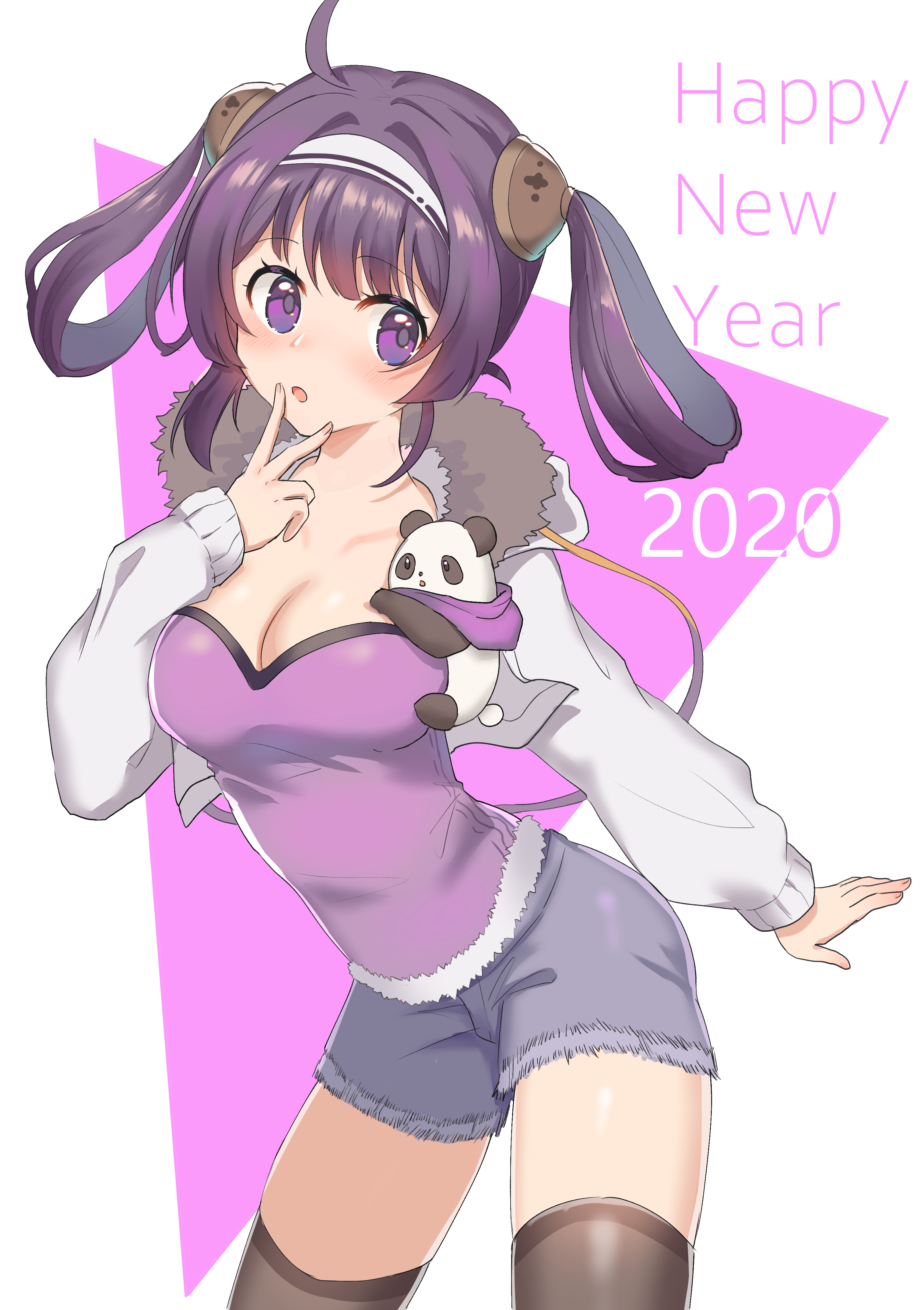 Anime 3035x4299 anime anime girls Azur Lane Ning Hai (Azur Lane) twintails long hair purple hair solo artwork digital art fan art purple eyes