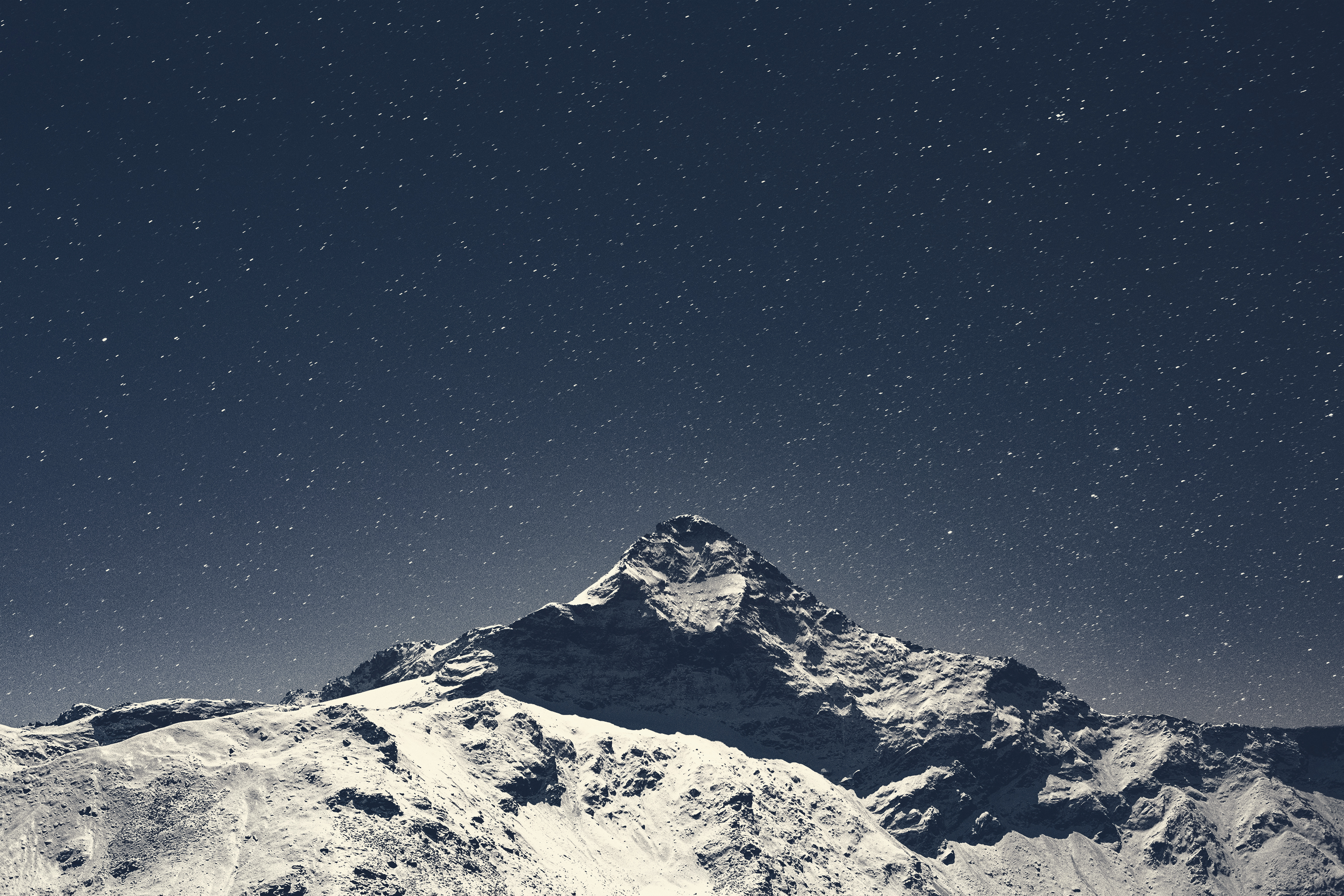 General 3000x2000 landscape snow mountains rocks starry night night stars