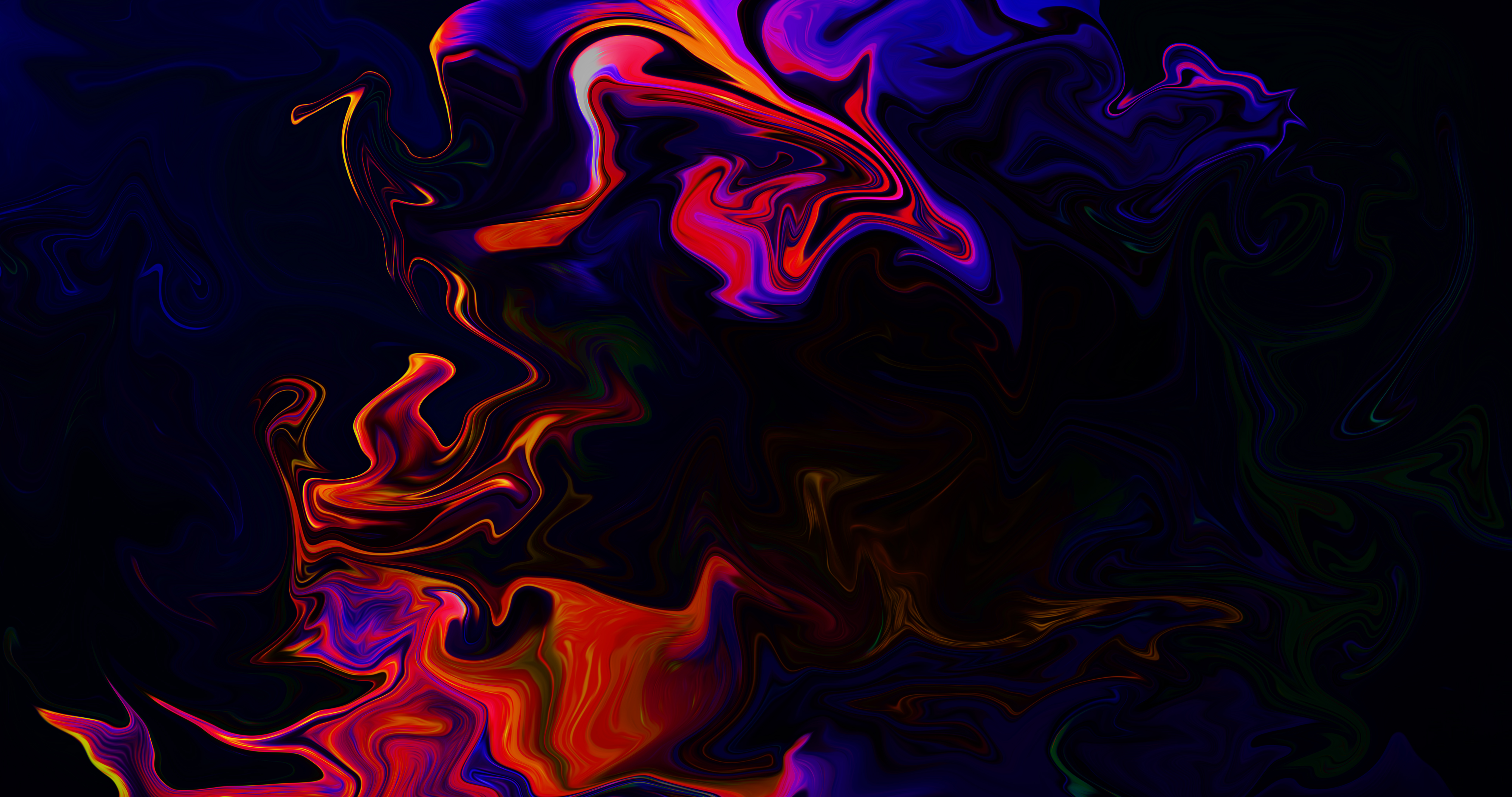 General 8192x4320 abstract shapes colorful fluid liquid artwork digital art paint brushes neon red blue dark 8 K