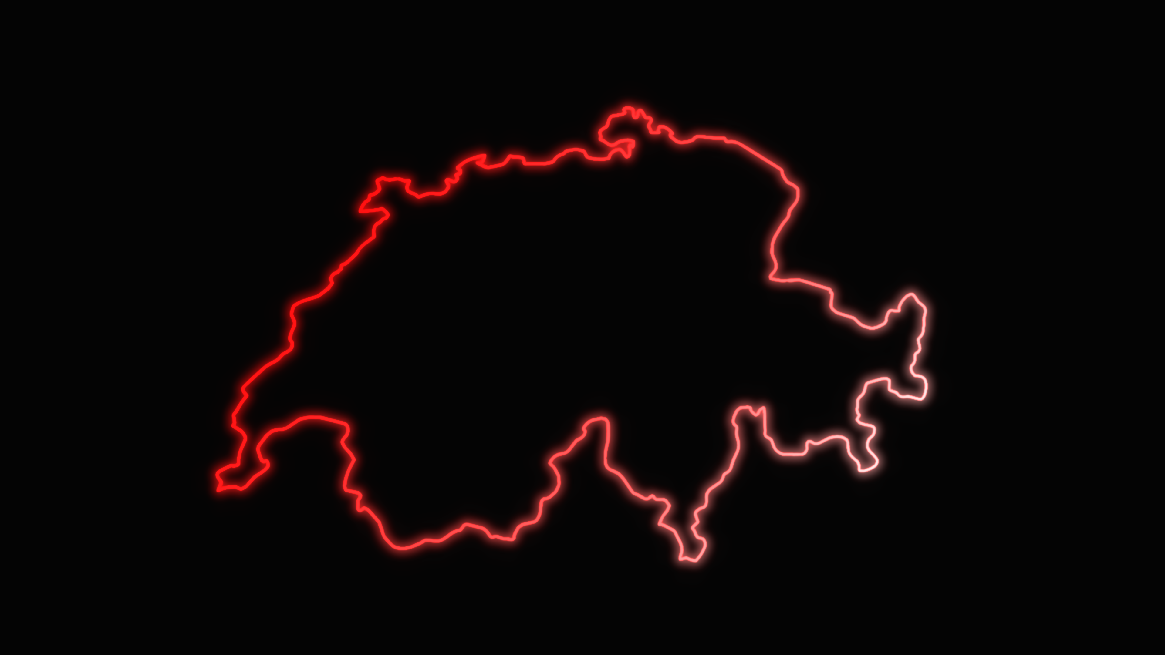 General 3840x2160 Switzerland minimalism neon black background simple background map digital art