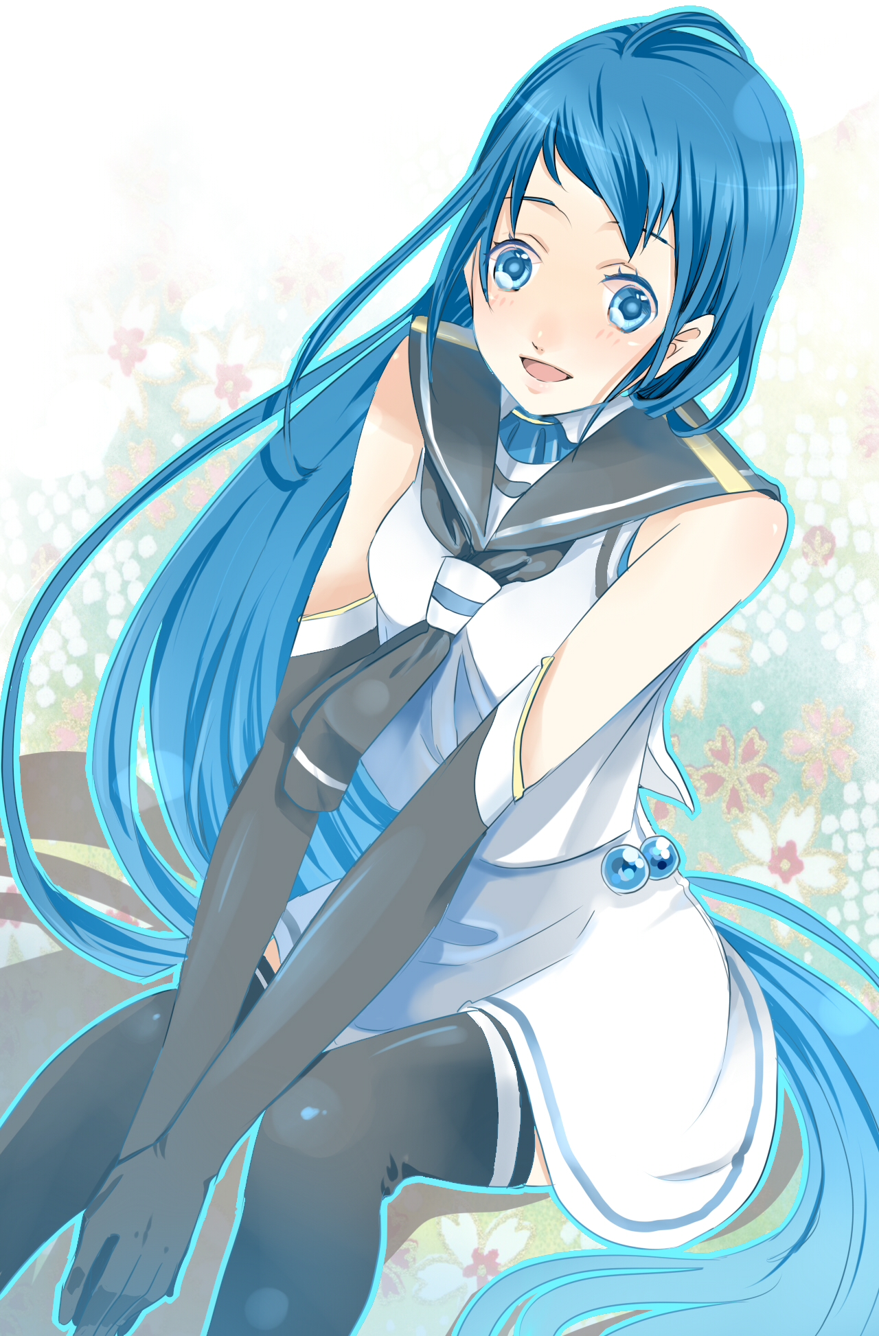 Anime 1280x1946 anime anime girls Kantai Collection Samidare (KanColle) long hair blue hair artwork digital art fan art