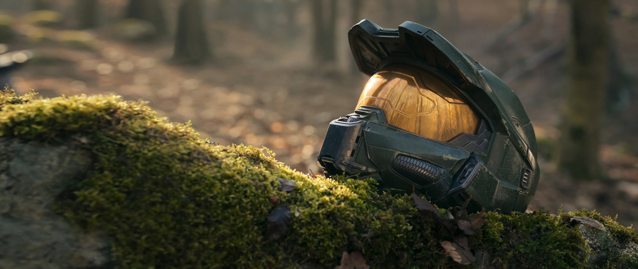 General 2560x1080 Halo (TV Series) Master Chief (Halo) helmet forest ultrawide