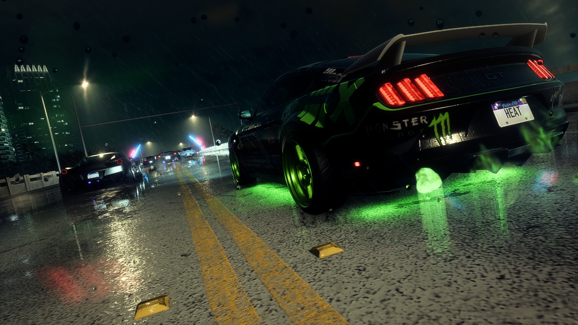 General 1920x1080 Need for Speed: Heat car tuning Ford Mustang police cars night runner video games Ford Mustang S550 Ford