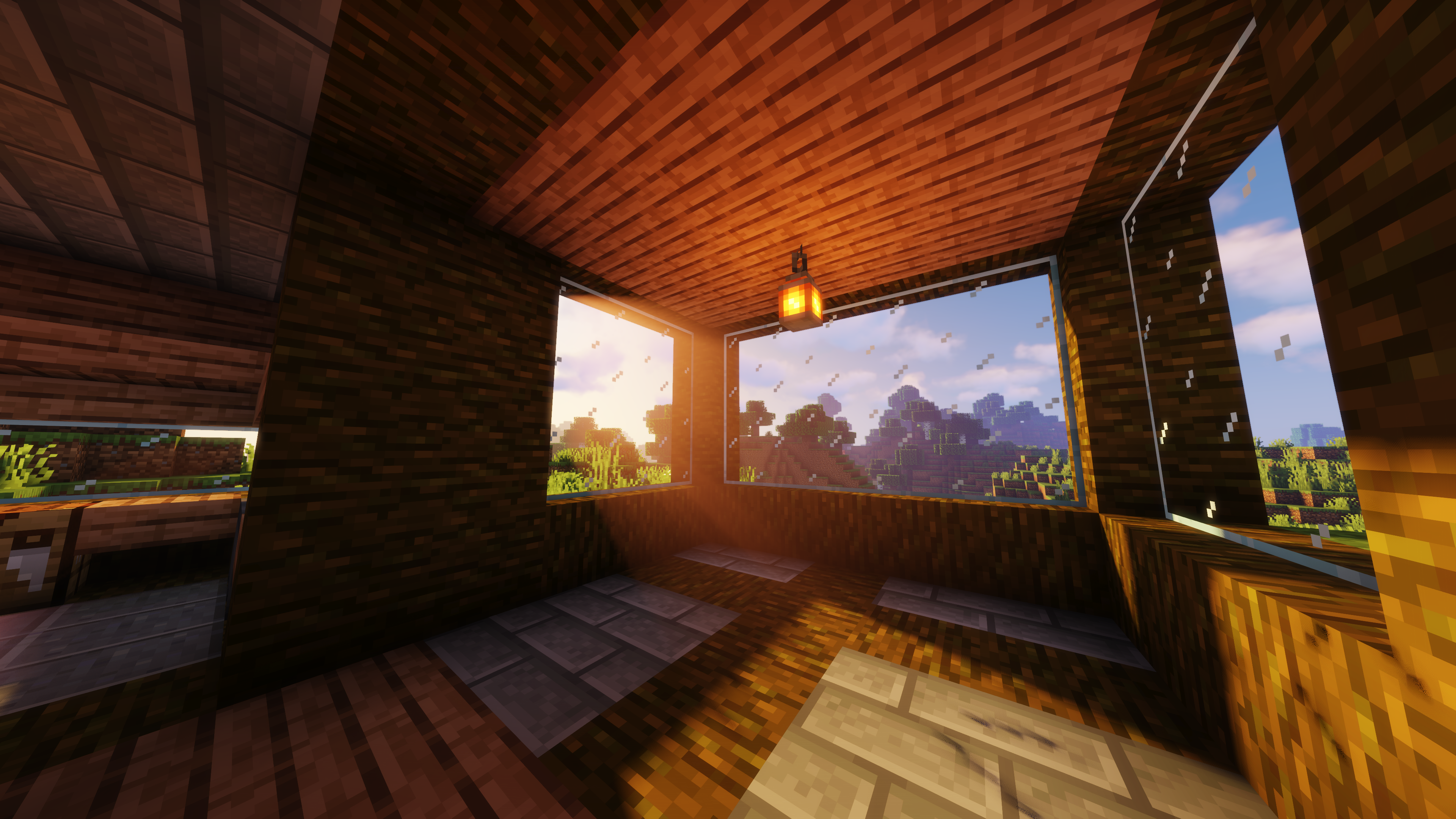 General 3840x2160 Minecraft shaders sun rays forest video games Mojang