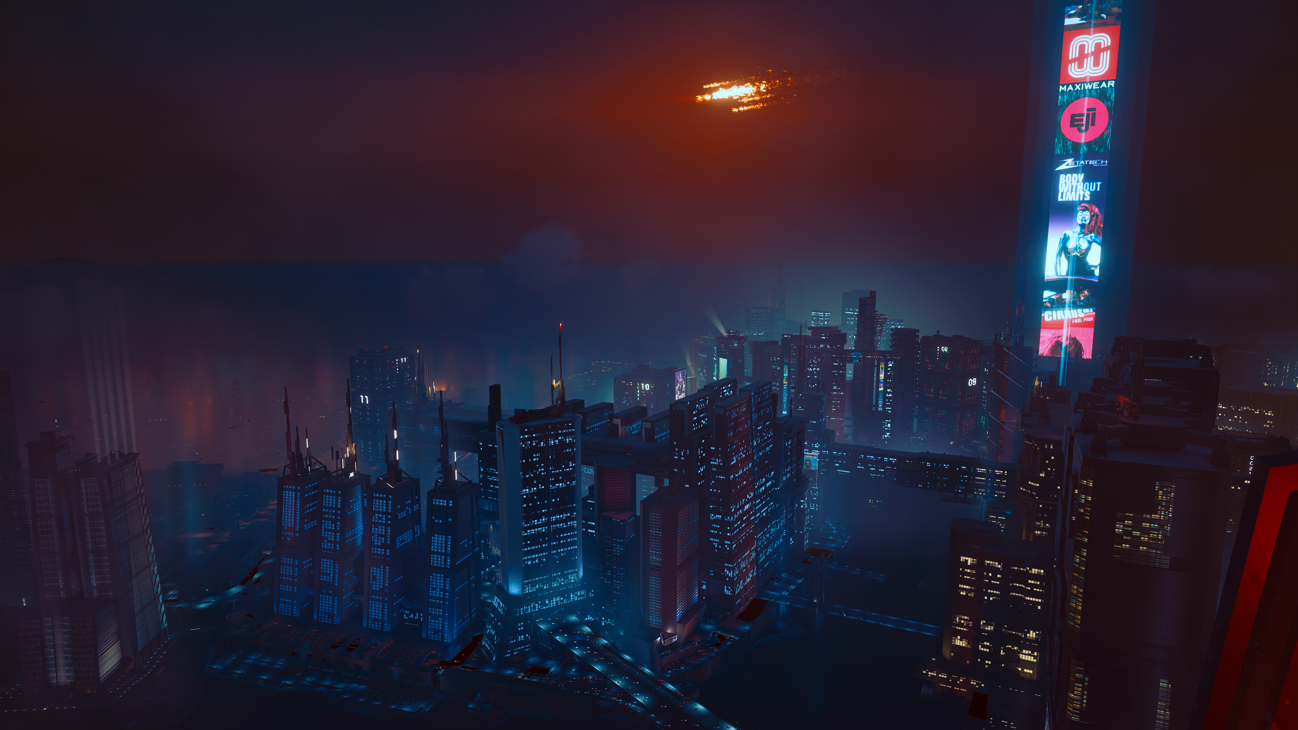General 2560x1440 Cyberpunk 2077 city video games PC gaming futuristic city science fiction