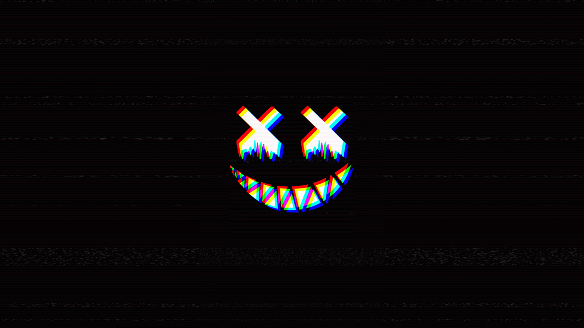 General 1920x1080 smiling crying glitch art minimalism errors scary face black