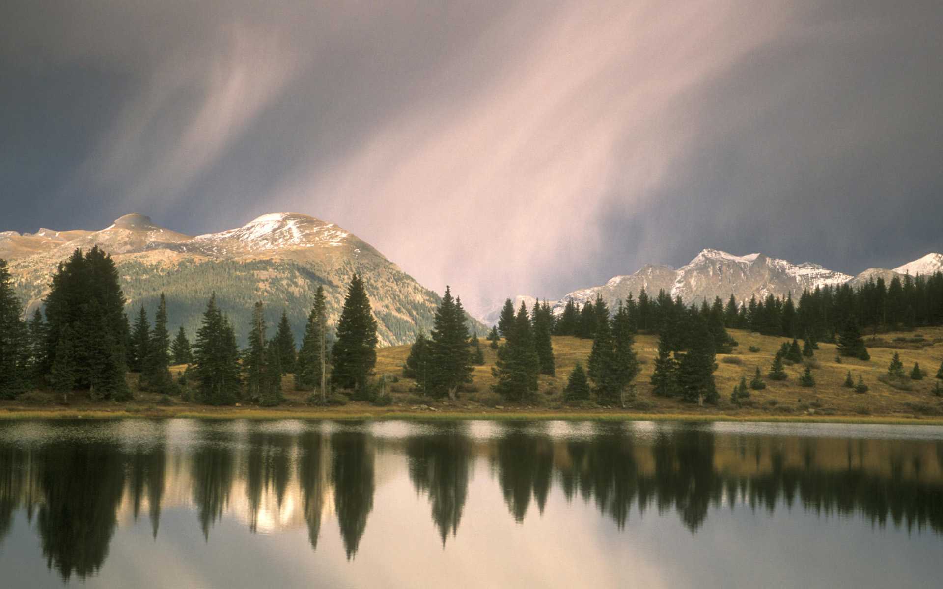 General 1920x1200 nature sky water reflection mountains trees
