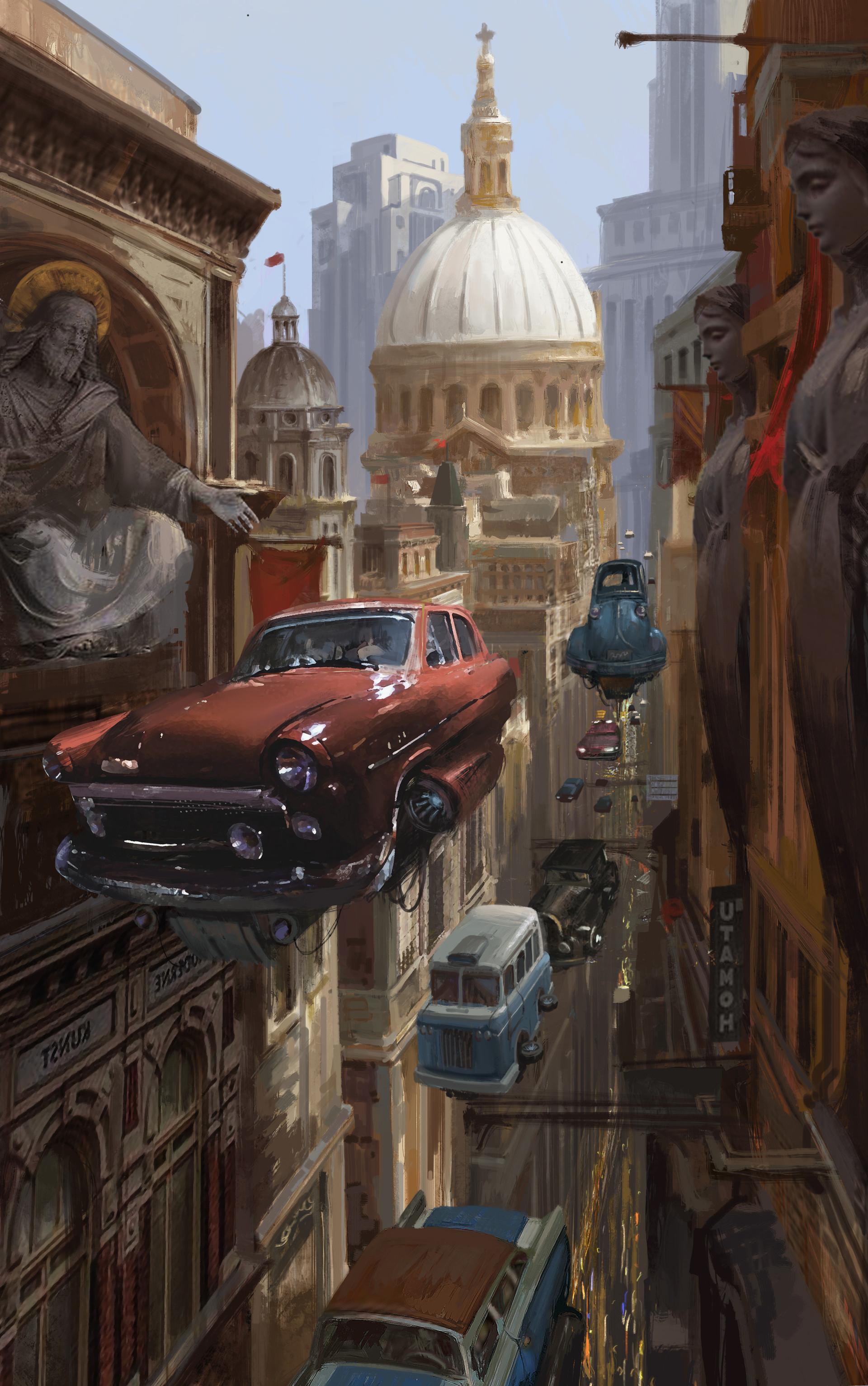 General 1920x3065 artwork car vehicle futuristic city science fiction